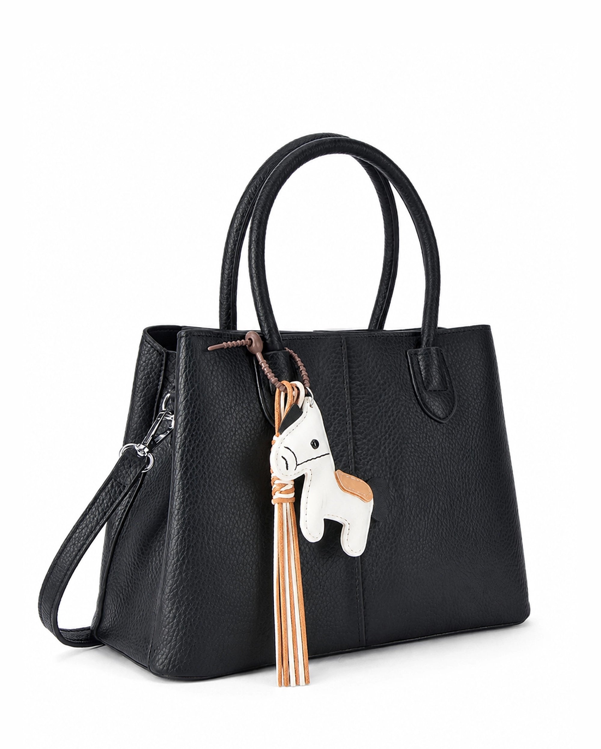 Voyage Saddle Charm Black Satchel bag