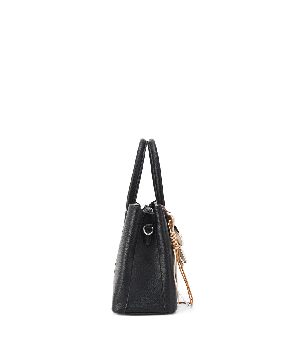 Voyage Saddle Charm Black Satchel bag | Lino Perros