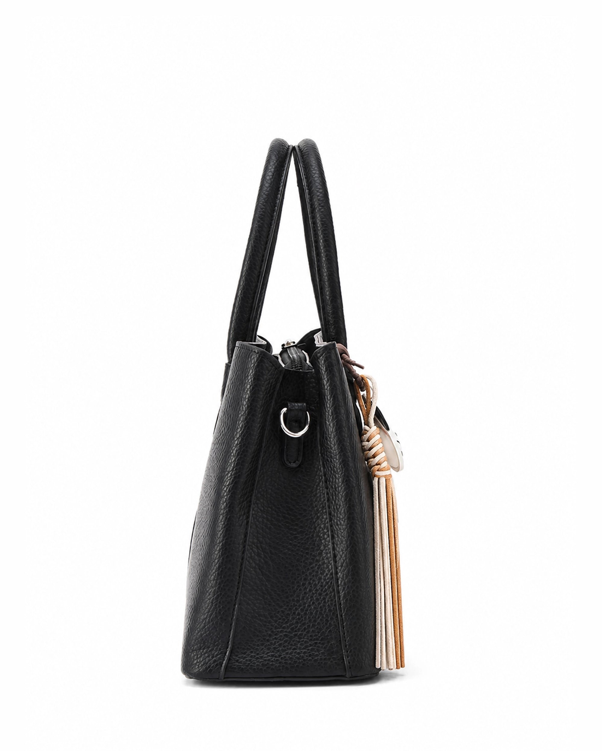 Voyage Saddle Charm Black Satchel bag