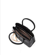 Voyage Saddle Charm Black Satchel bag | Lino Perros