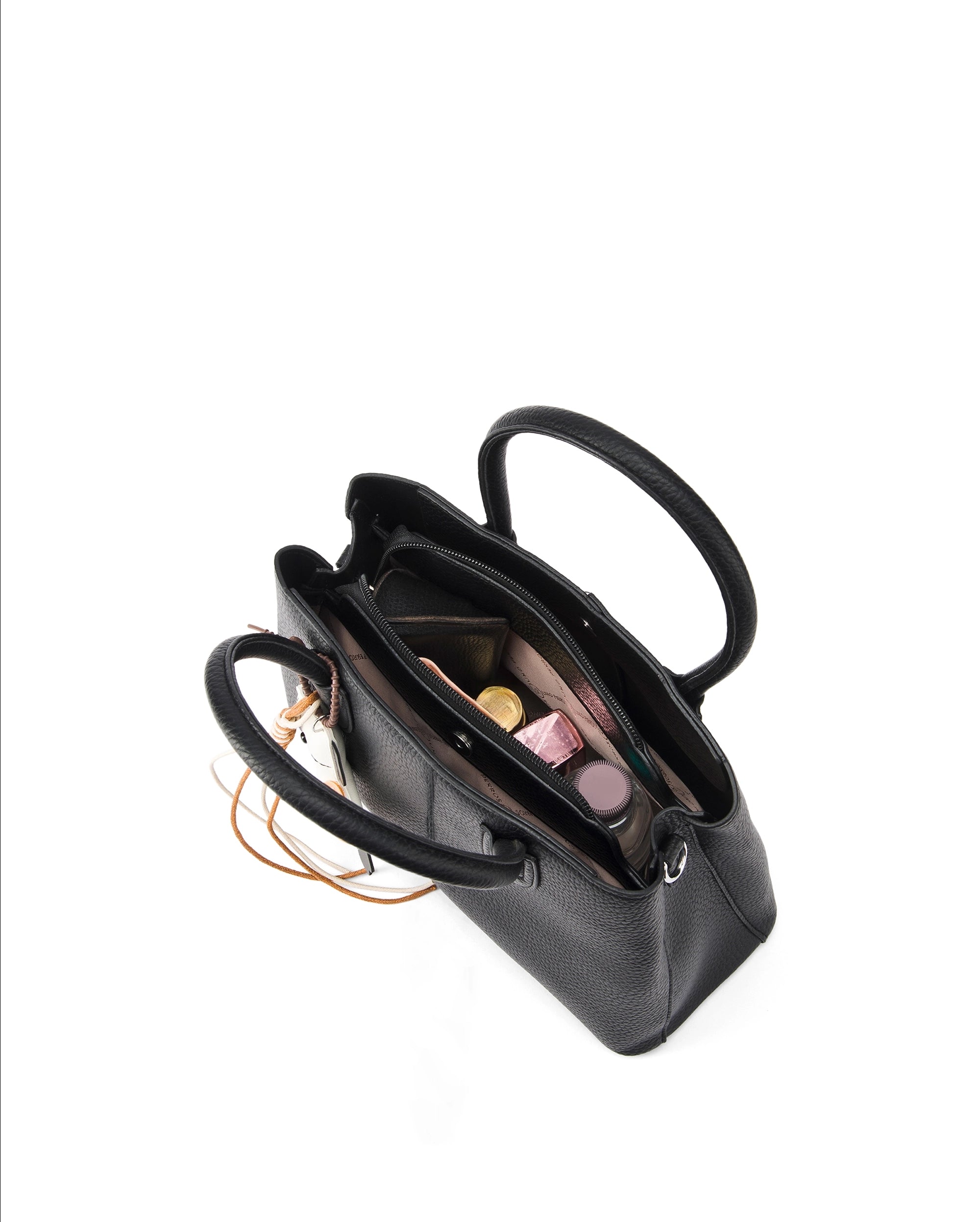 Voyage Saddle Charm Black Satchel bag | Lino Perros