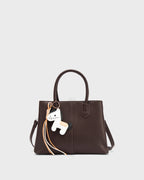 Voyage Saddle Charm Coffee Satchel bag | Lino Perros