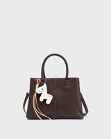 Voyage Saddle Charm Coffee Satchel bag