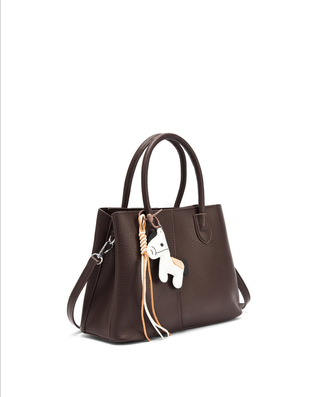 Voyage Saddle Charm Coffee Satchel bag | Lino Perros