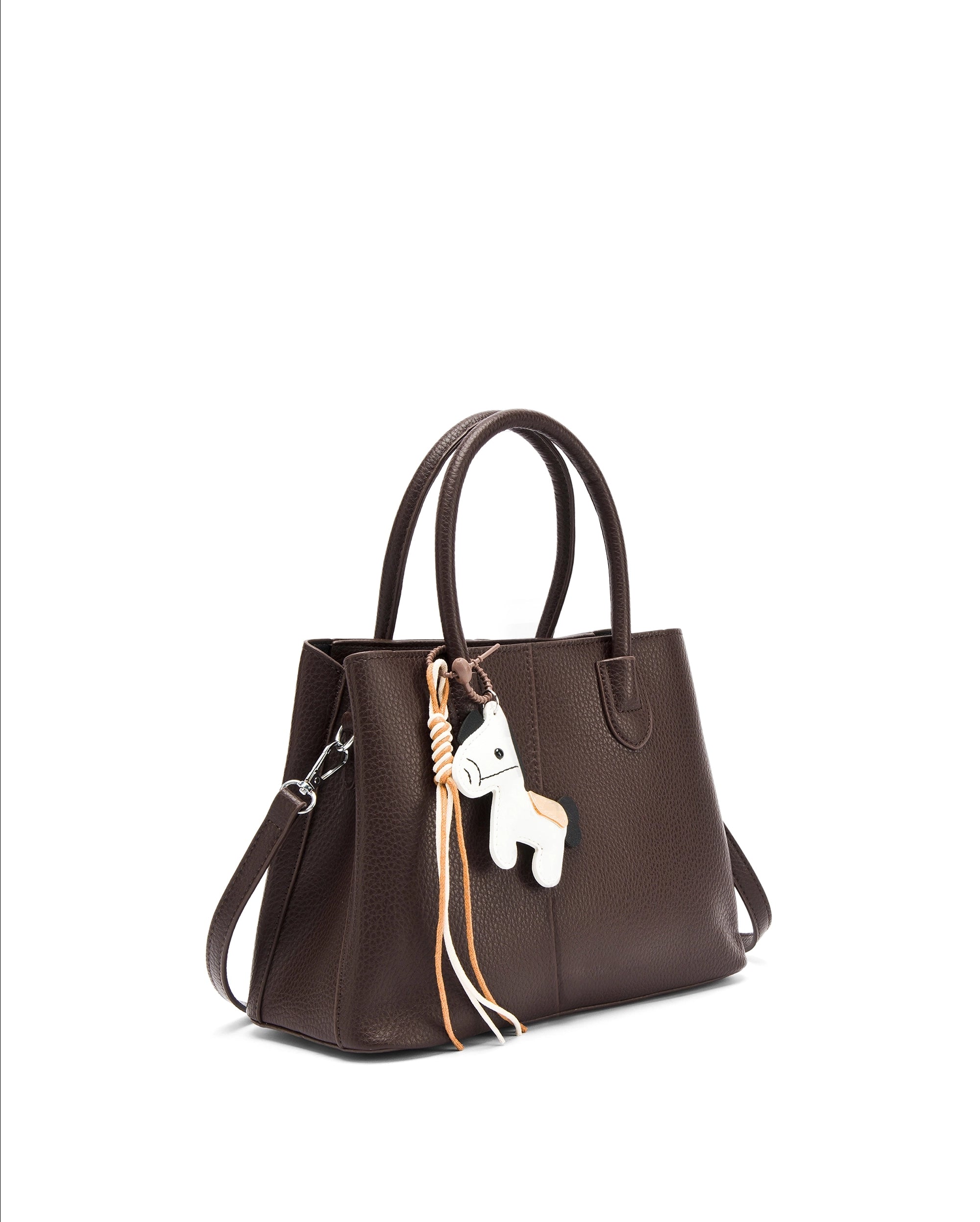 Voyage Saddle Charm Coffee Satchel bag | Lino Perros