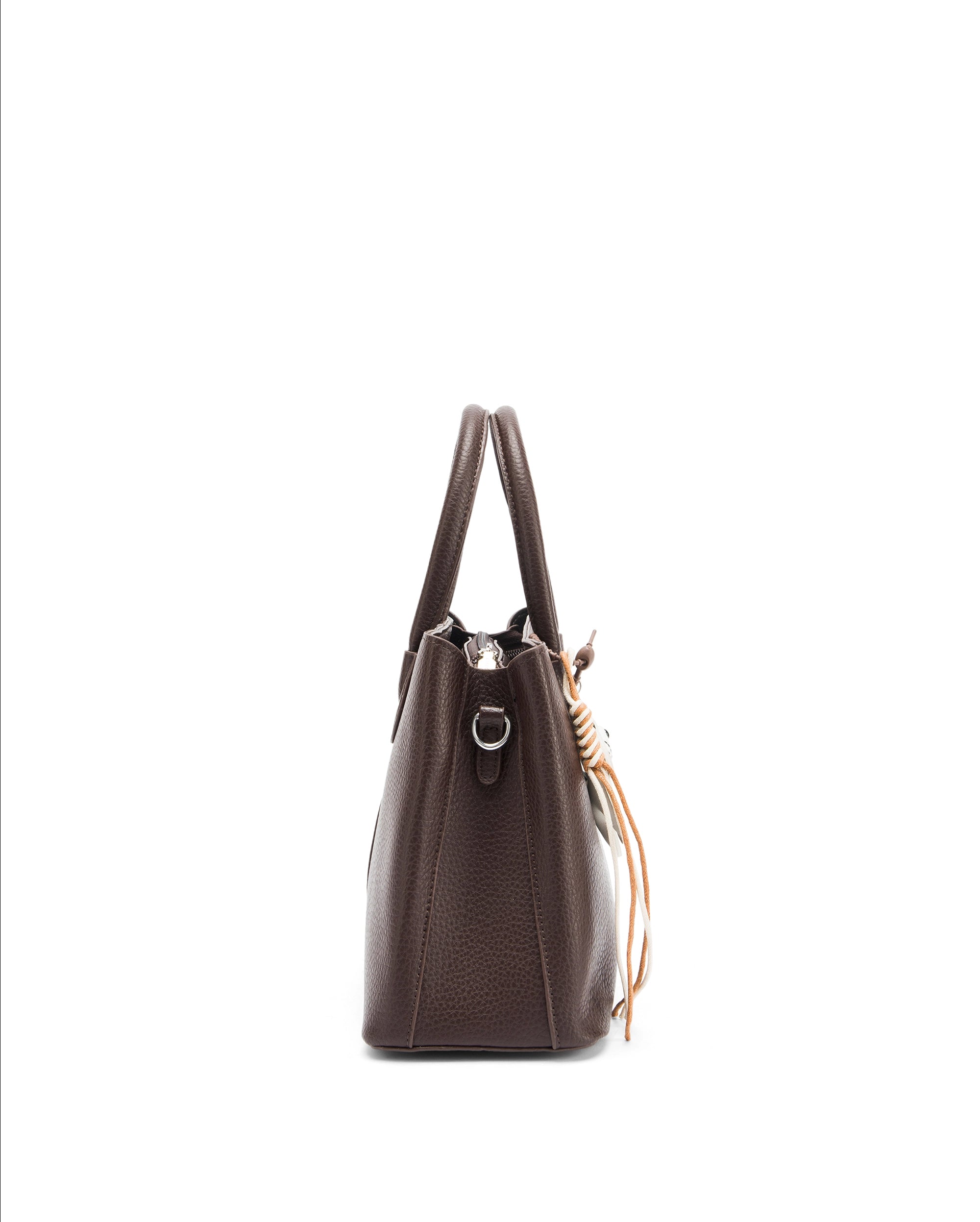 Voyage Saddle Charm Coffee Satchel bag | Lino Perros