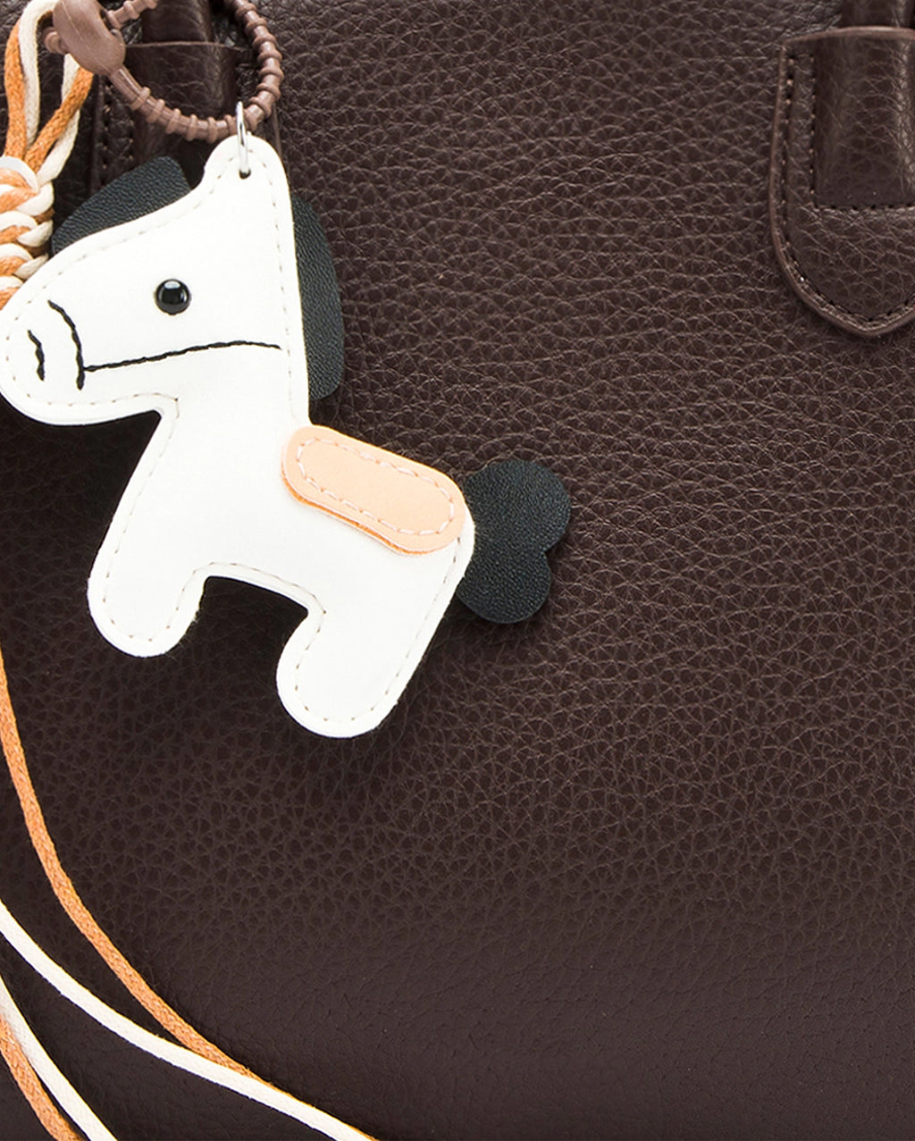 Voyage Saddle Charm Coffee Satchel bag | Lino Perros