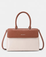 Voyage Dual Tone Beige Satchel