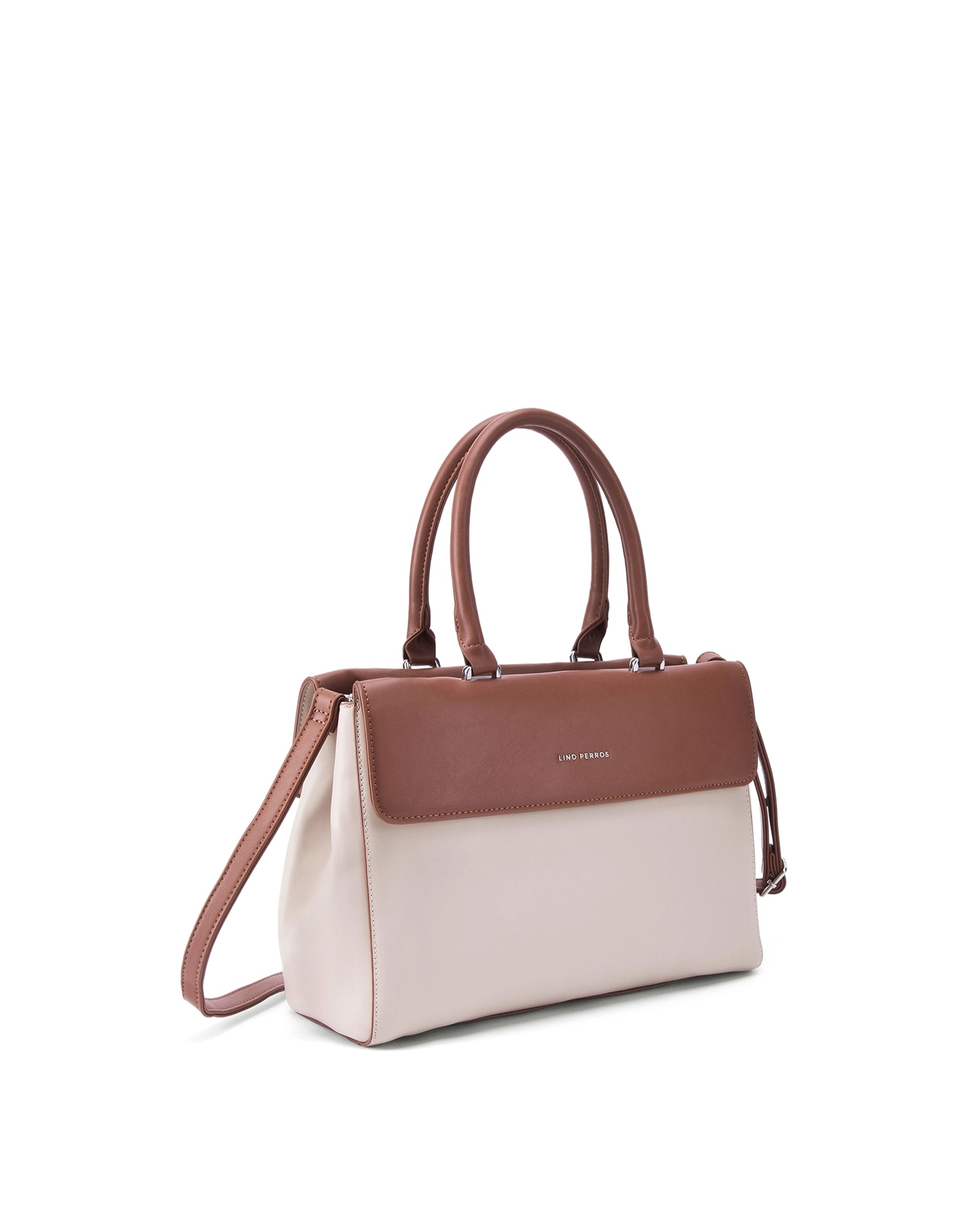 Voyage Dual Tone Beige Satchel | Lino Perros