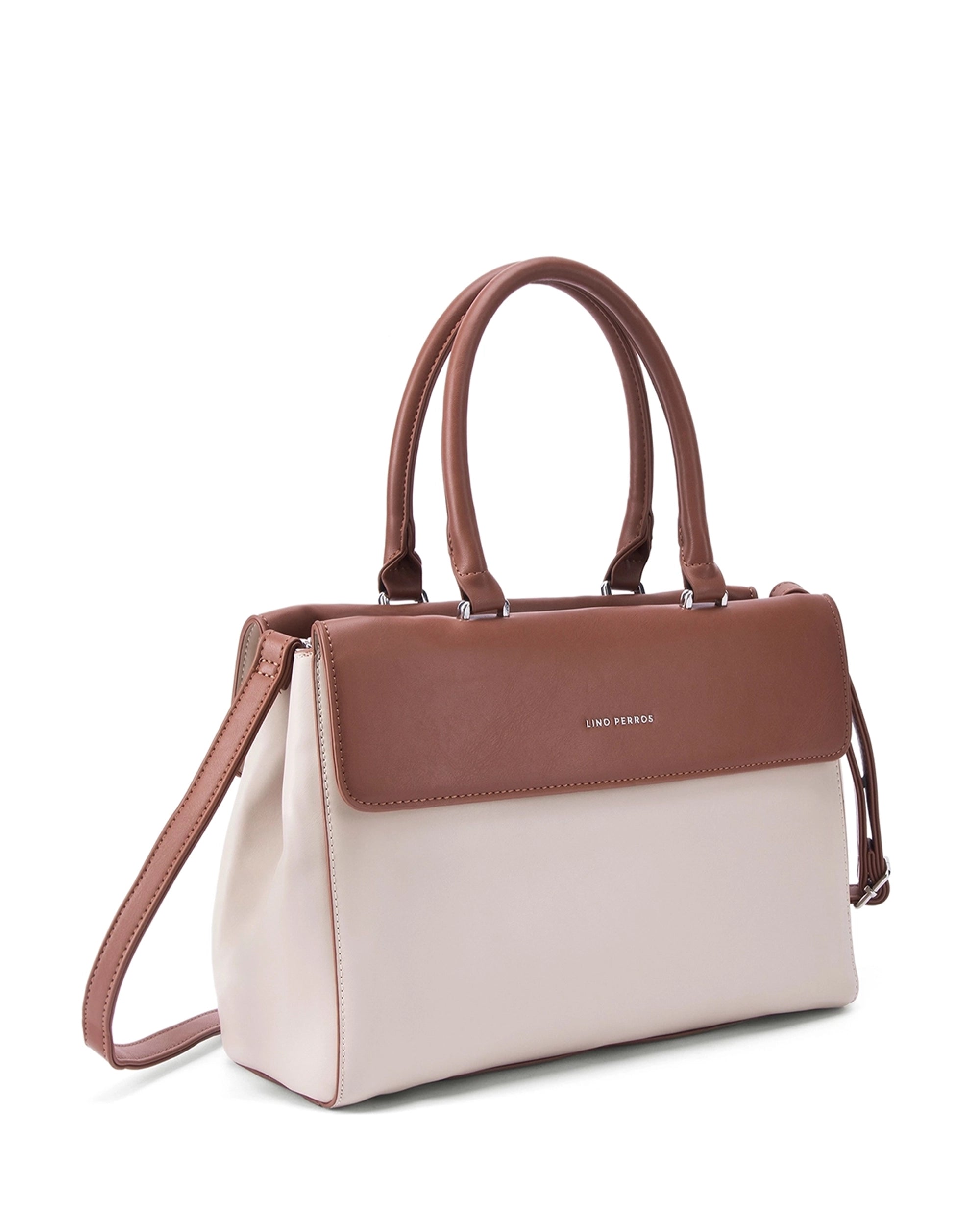 Voyage Dual Tone Beige Satchel
