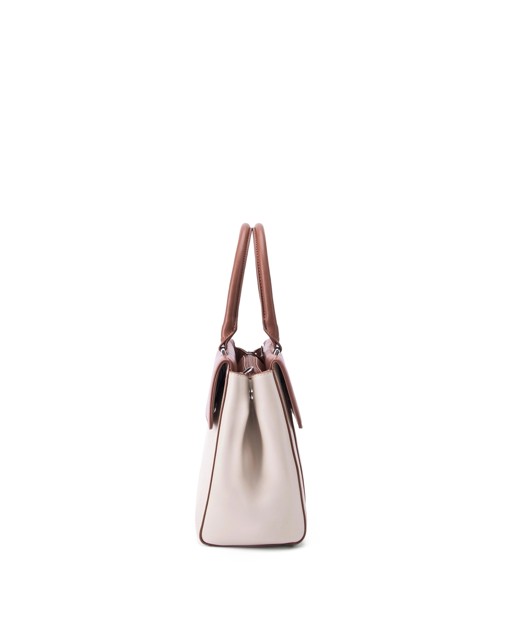 Voyage Dual Tone Beige Satchel | Lino Perros