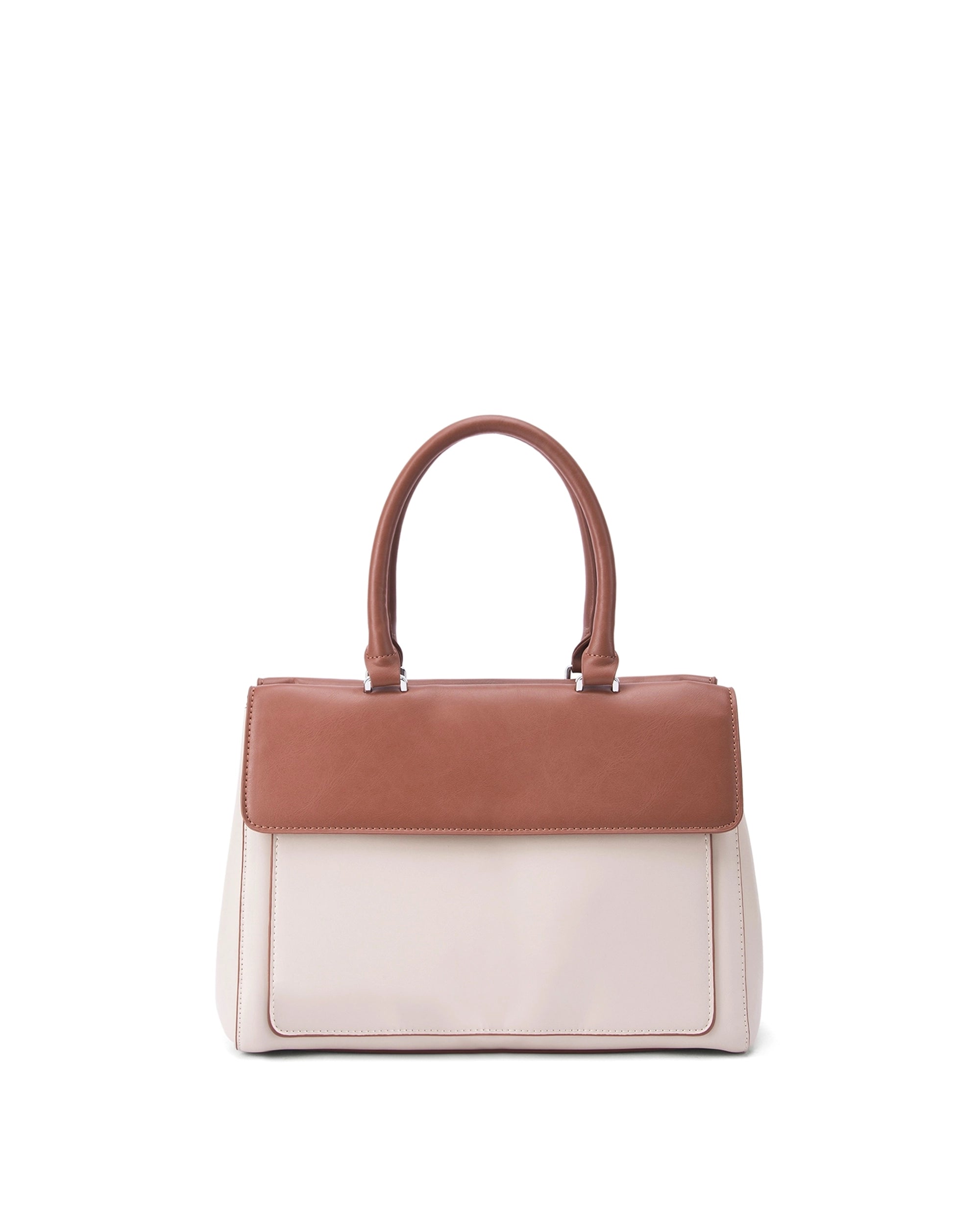 Voyage Dual Tone Beige Satchel | Lino Perros