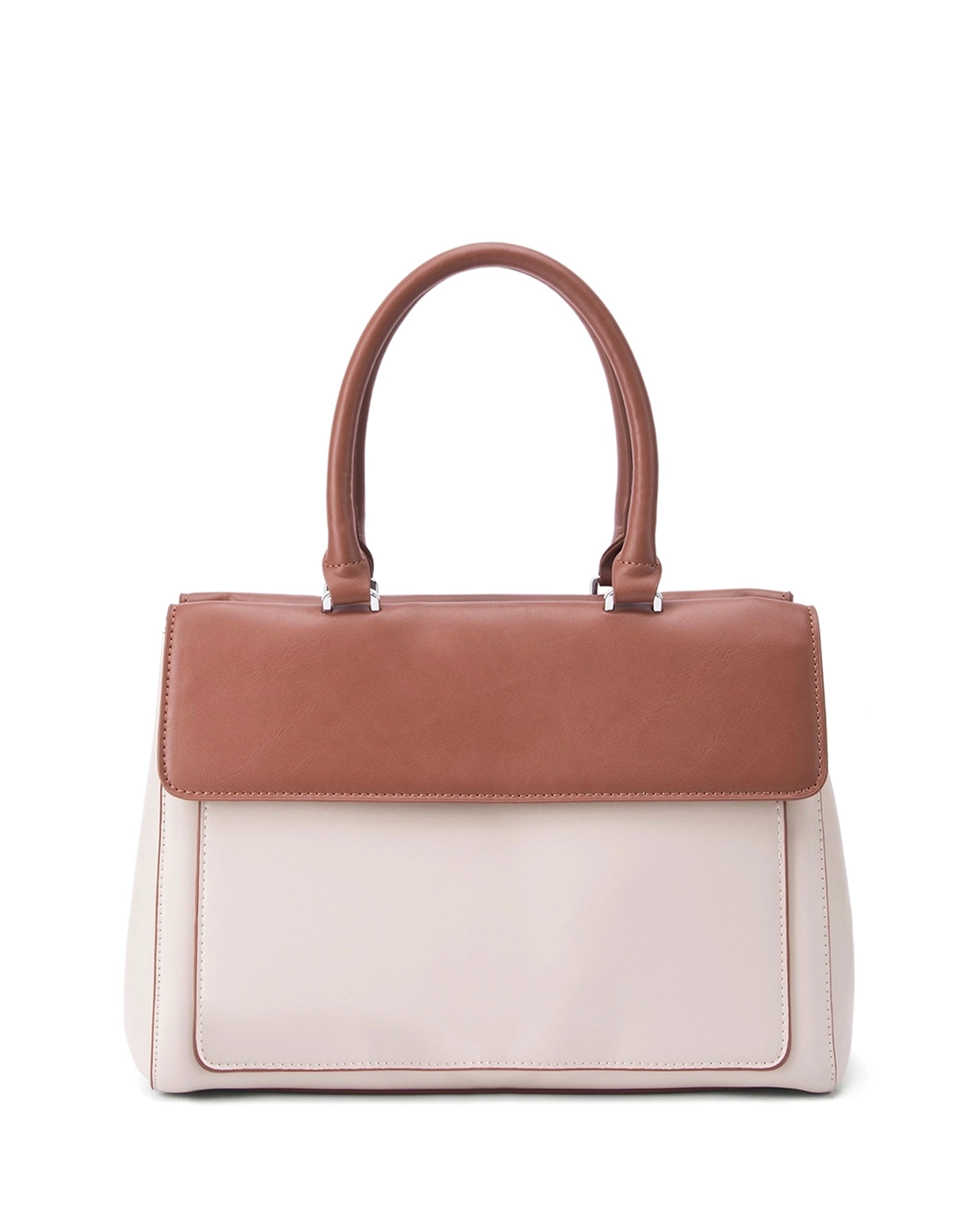 Voyage Dual Tone Beige Satchel