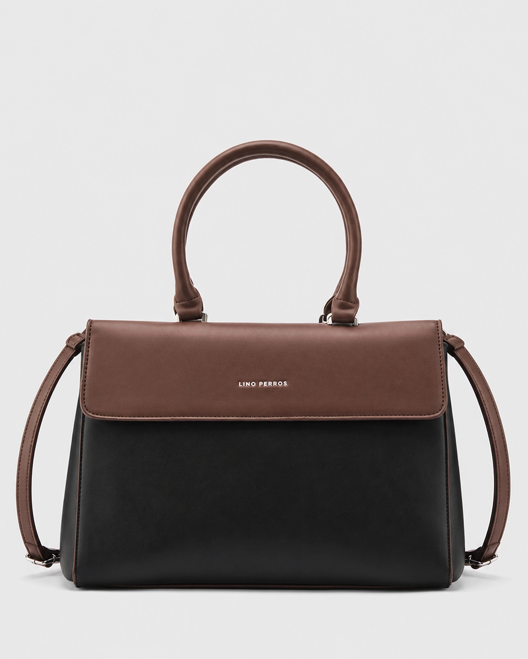 Voyage Dual Tone Black Satchel