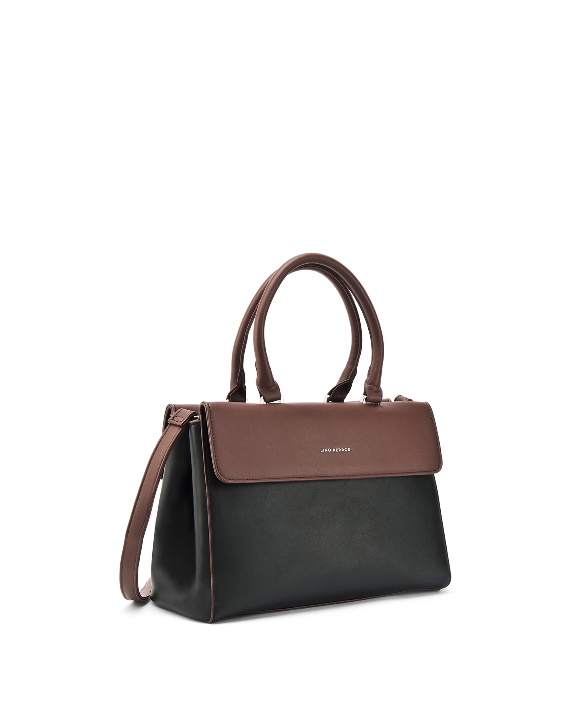 Voyage Dual Tone Black Satchel | Lino Perros