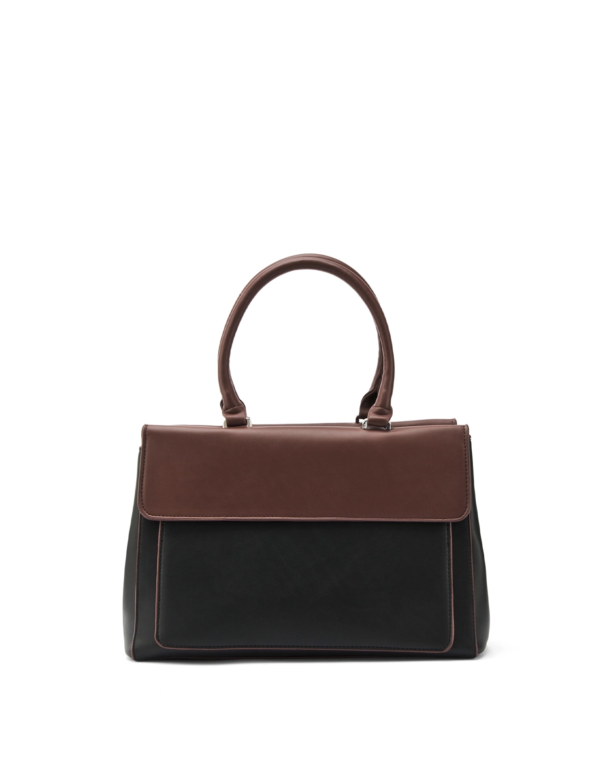 Voyage Dual Tone Black Satchel | Lino Perros