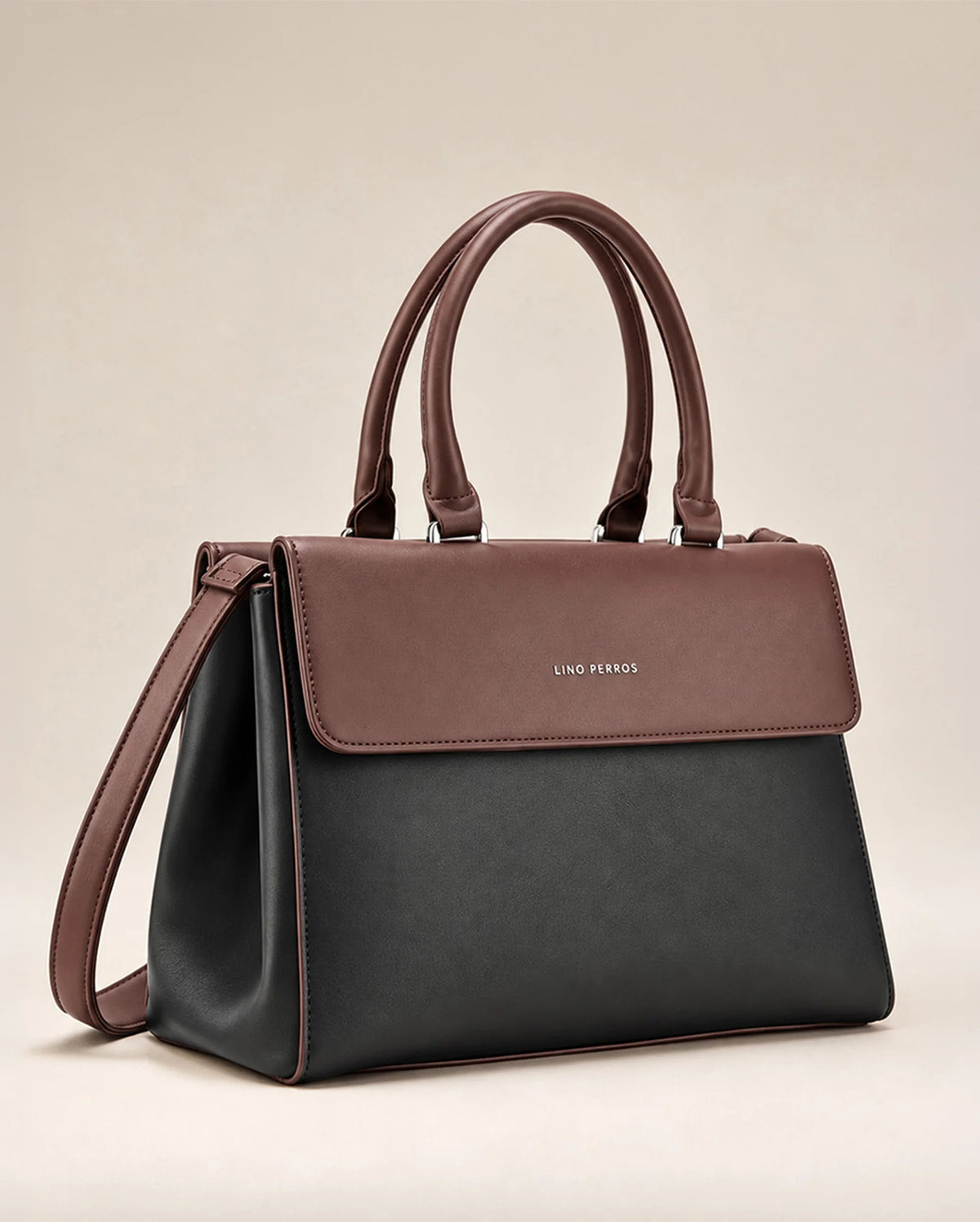 Voyage Dual Tone Black Satchel