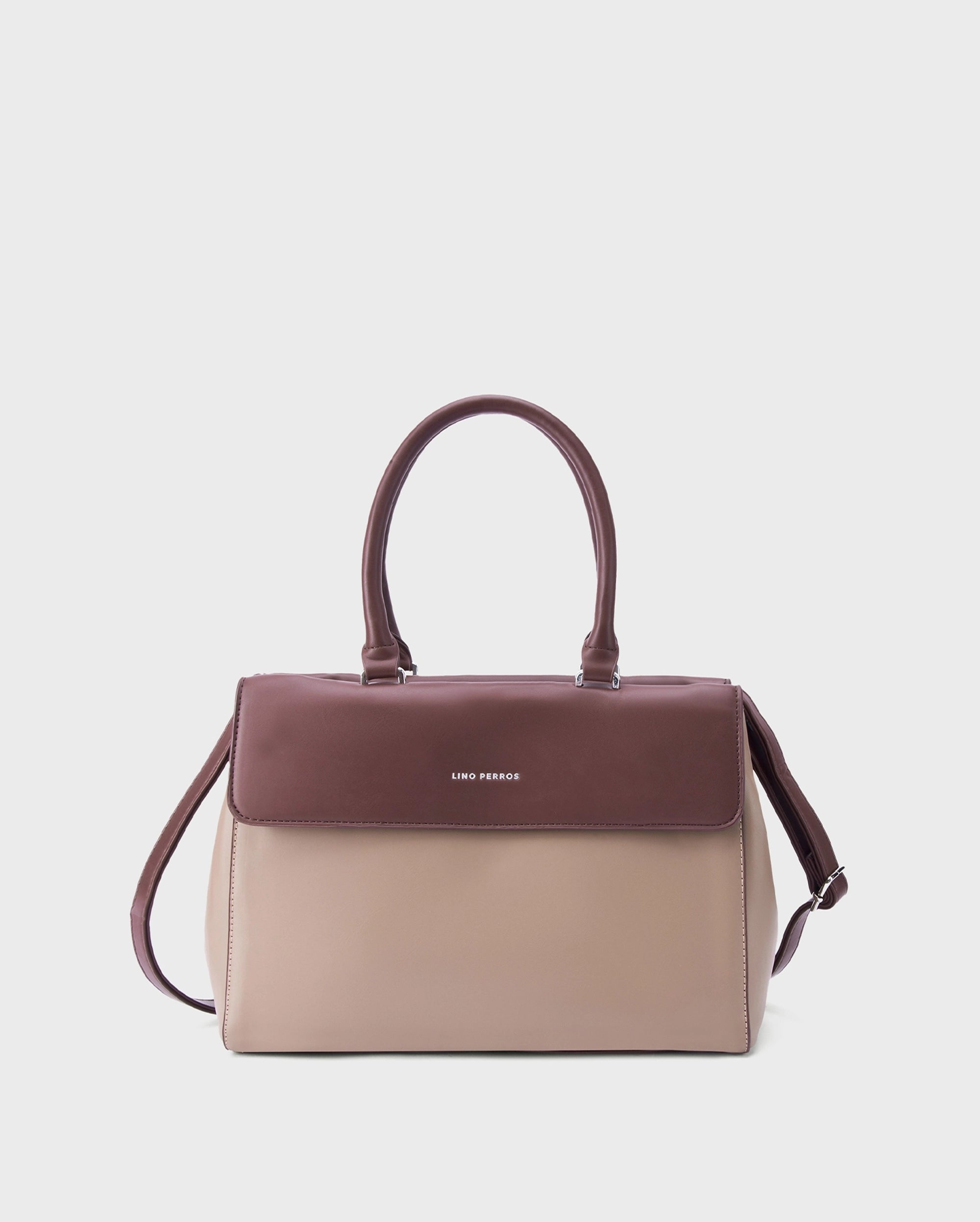 Voyage Dual Tone Taupe Satchel | Lino Perros