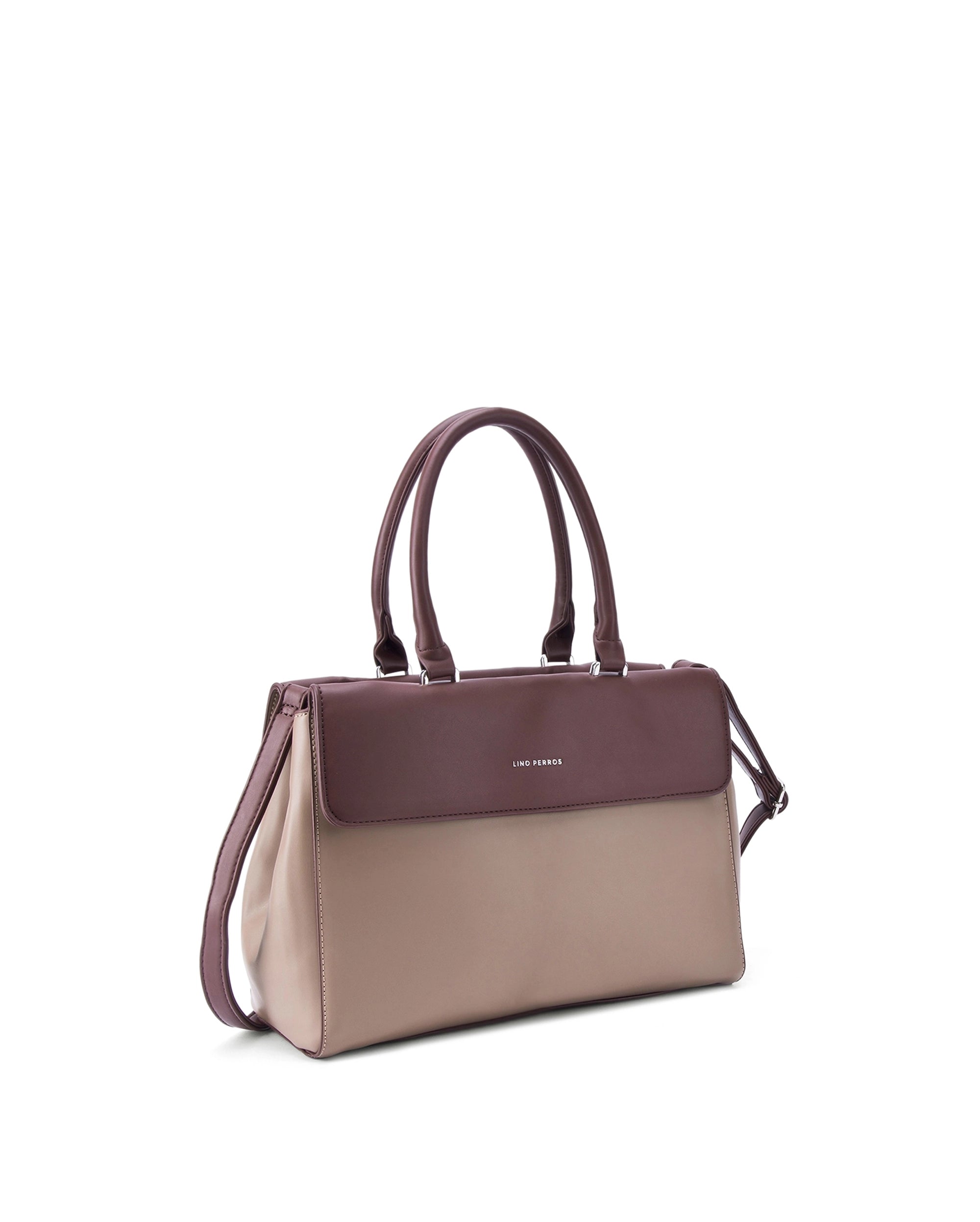 Voyage Dual Tone Taupe Satchel | Lino Perros