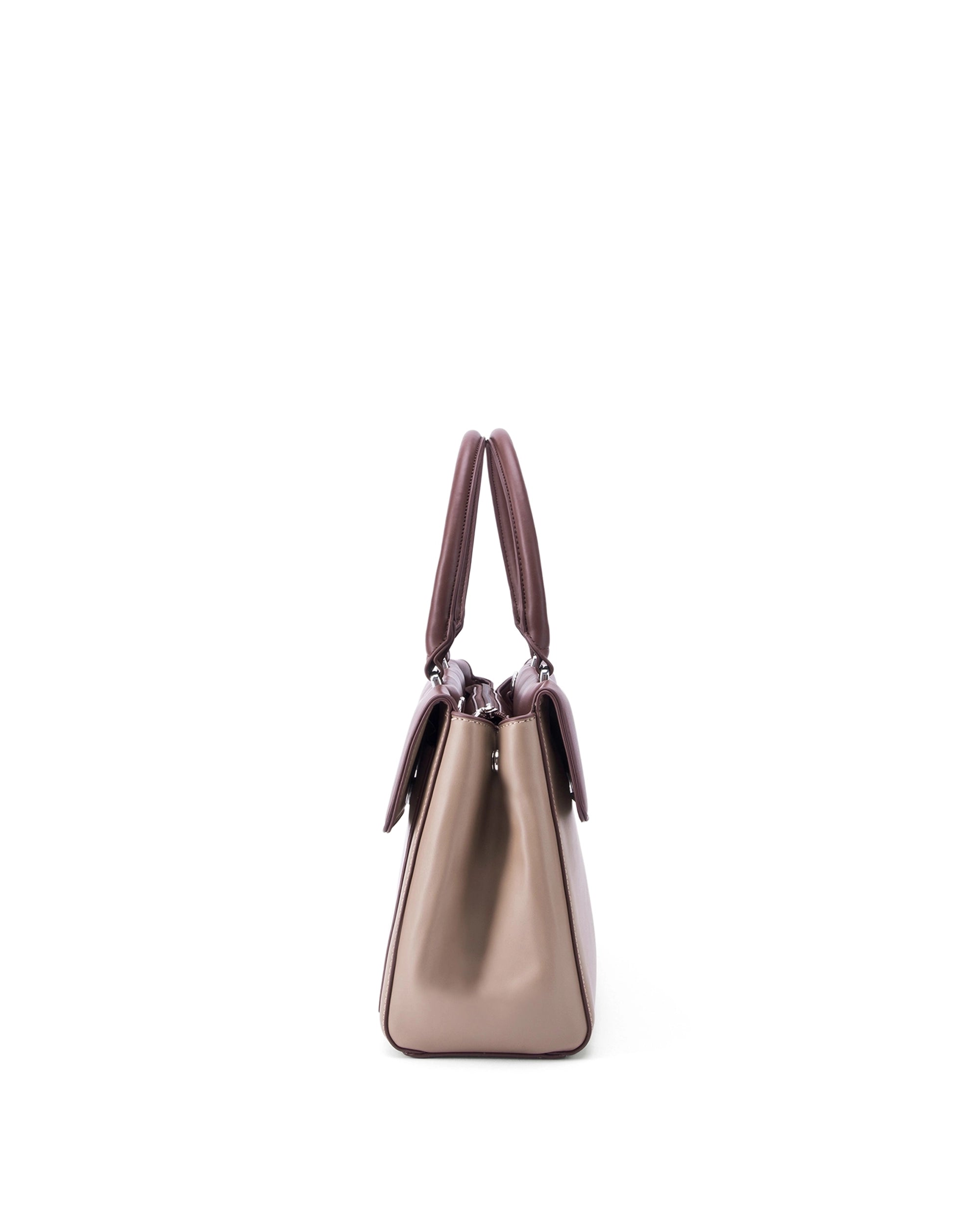 Voyage Dual Tone Taupe Satchel | Lino Perros