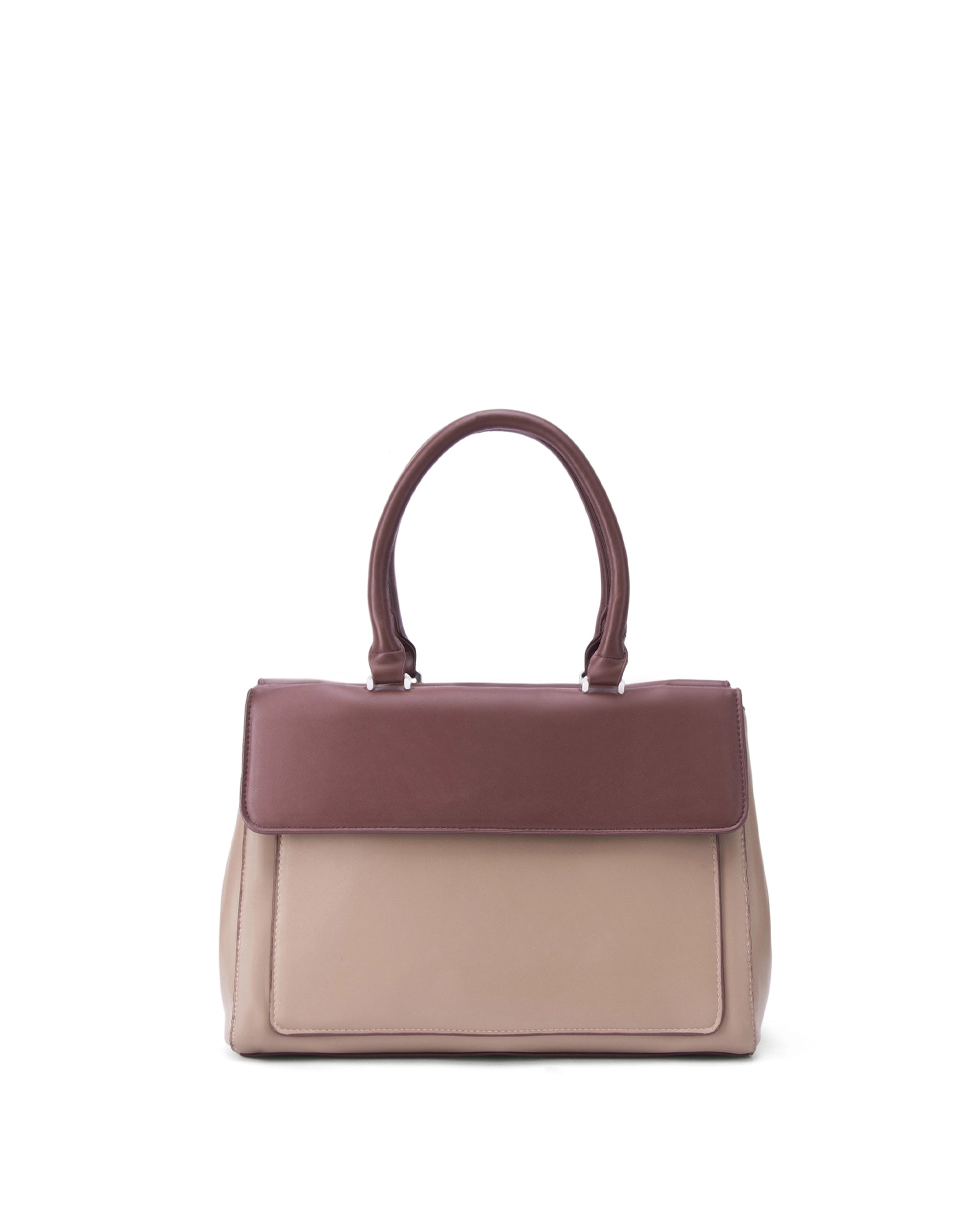 Voyage Dual Tone Taupe Satchel | Lino Perros