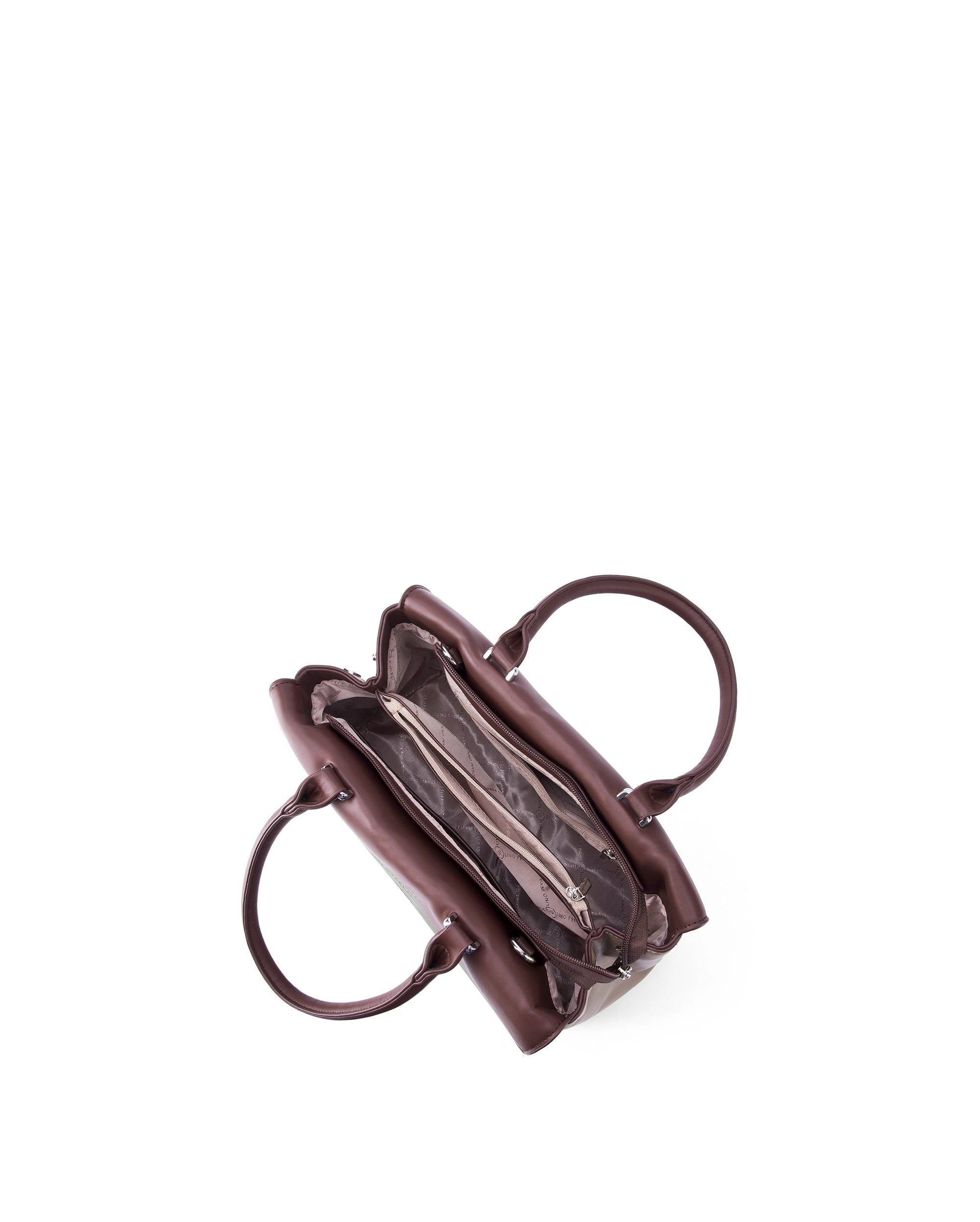 Voyage Dual Tone Taupe Satchel | Lino Perros