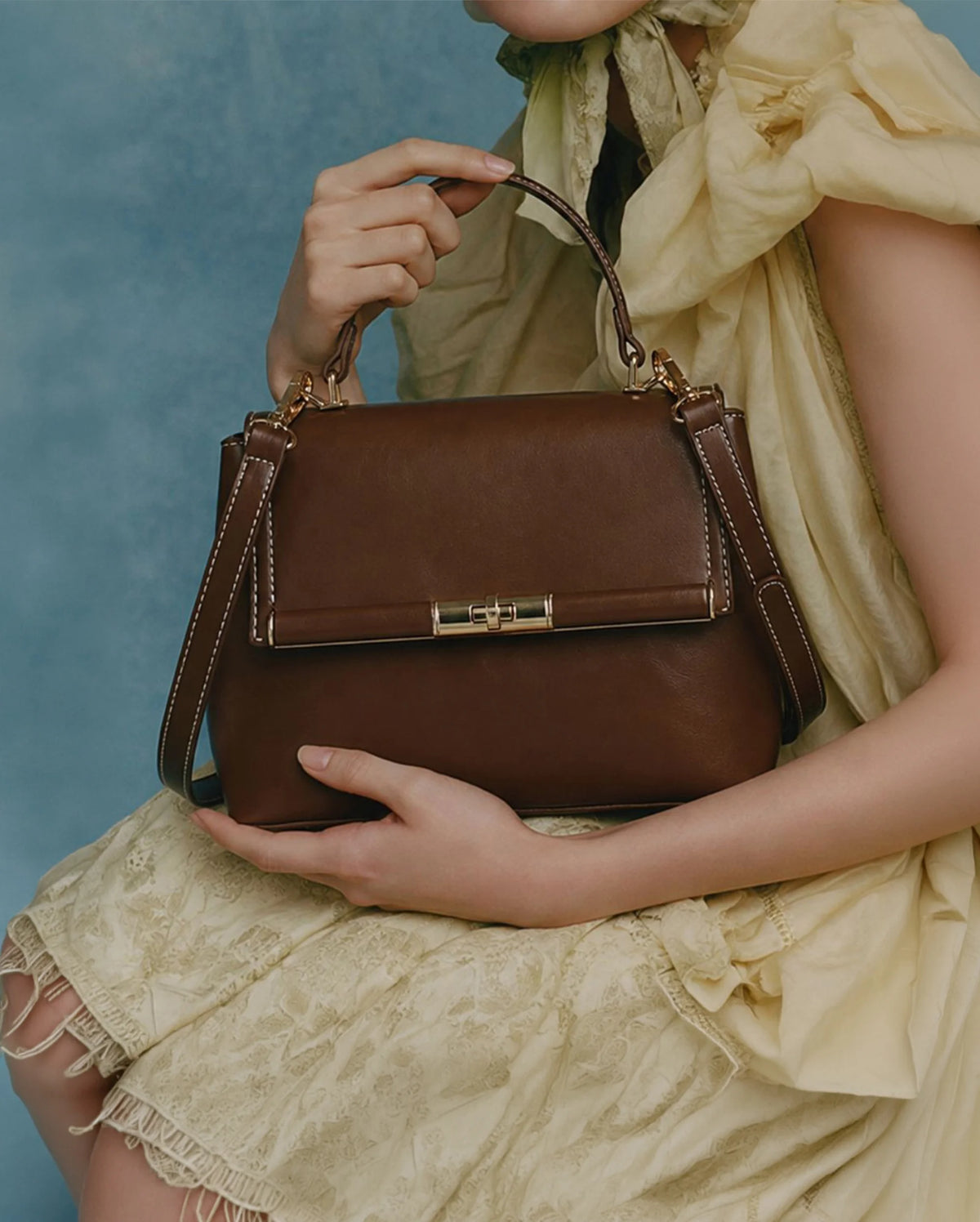Ella Charlotte Coffee Satchel Bag