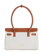 Ella Luxe Flap Beige Shoulder Bag