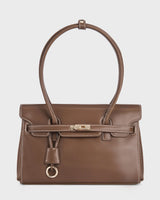 Ella Luxe Flap Coffee Shoulder Bag