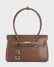 Ella Luxe Flap Coffee Shoulder Bag