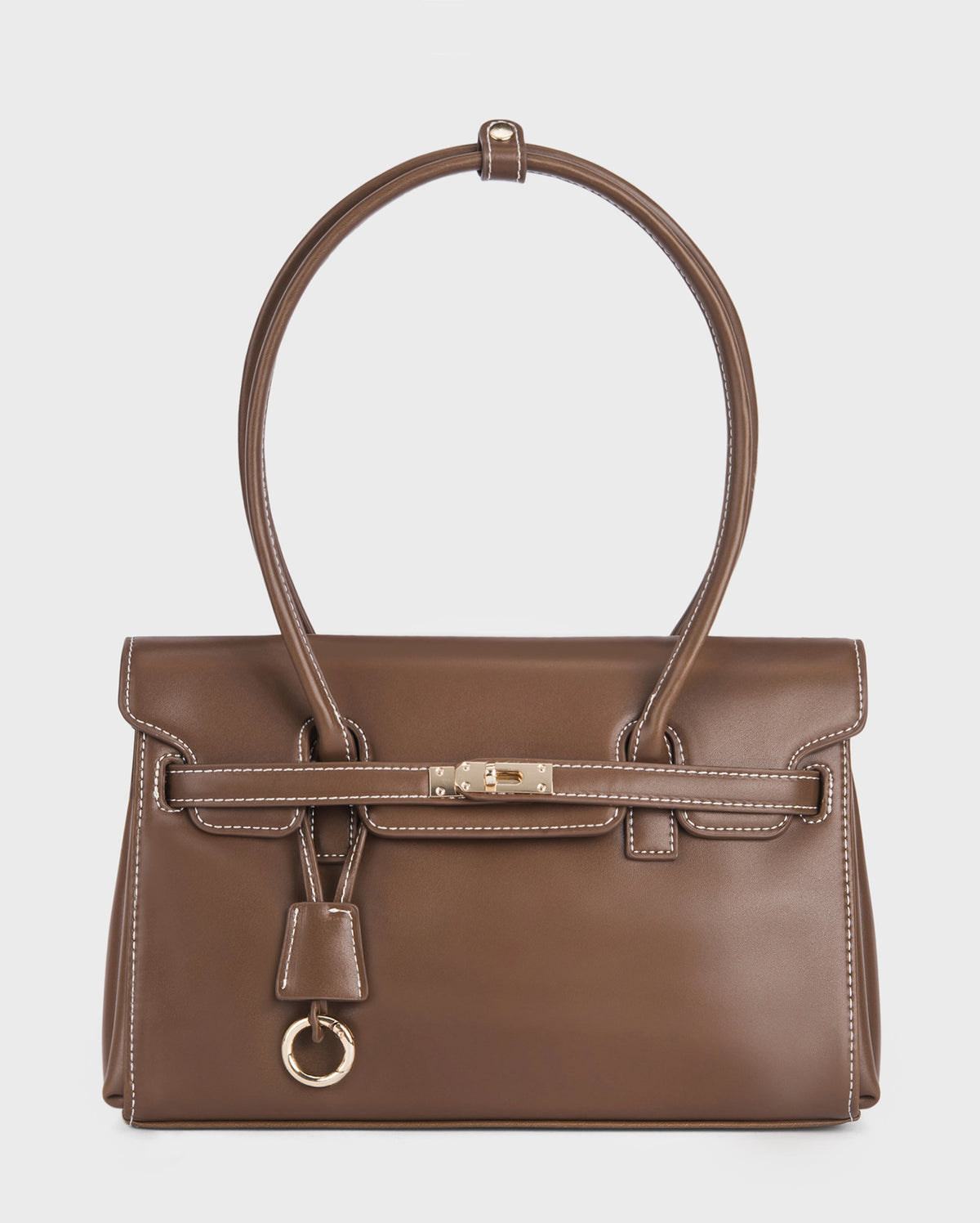 Ella Luxe Flap Coffee Shoulder Bag