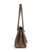 Ella Luxe Flap Coffee Shoulder Bag
