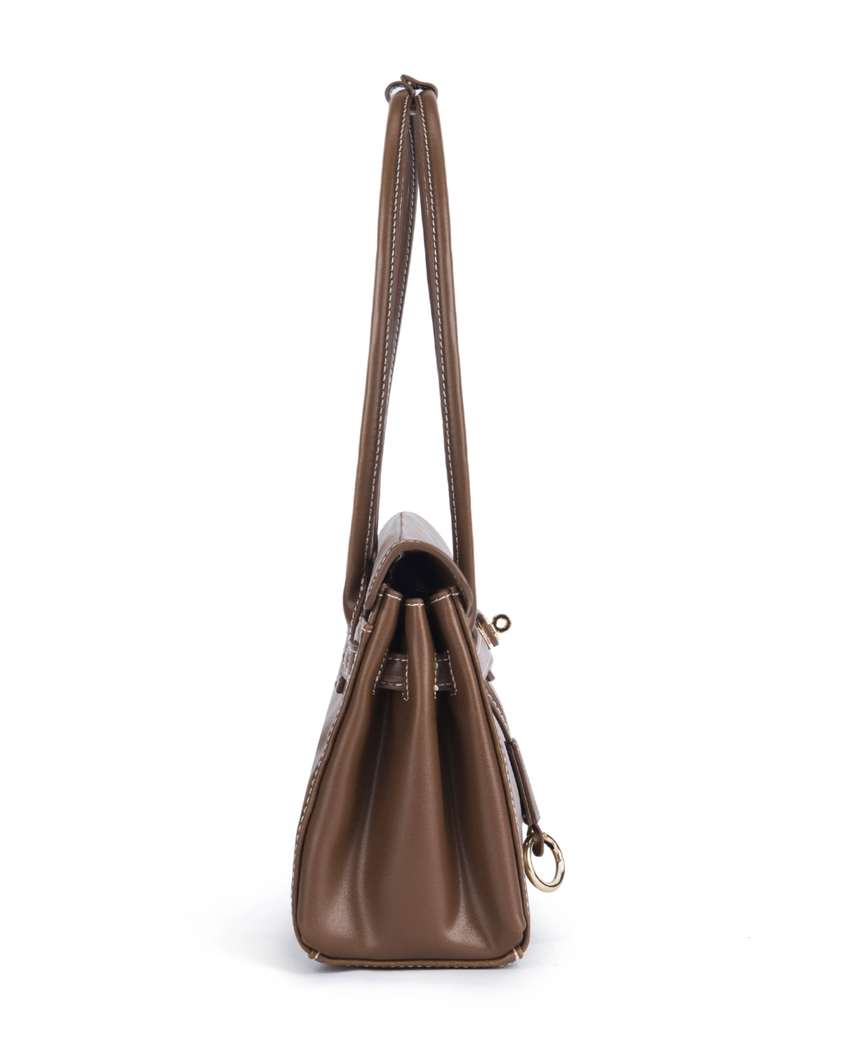 Ella Luxe Flap Coffee Shoulder Bag