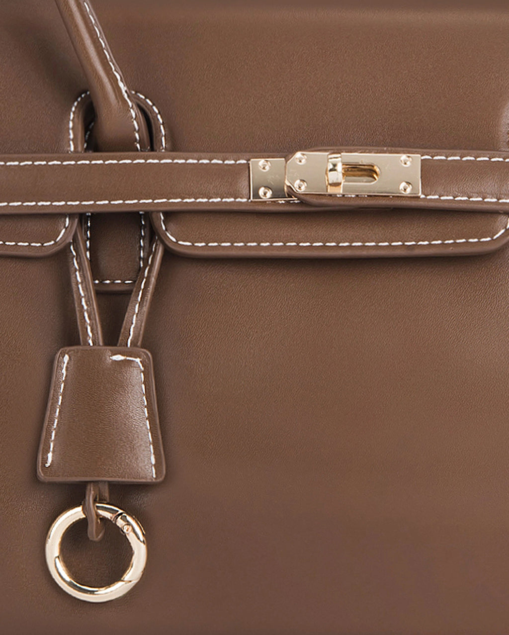 Ella Luxe Flap Coffee Shoulder Bag