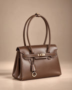 Ella Luxe Flap Coffee Shoulder Bag