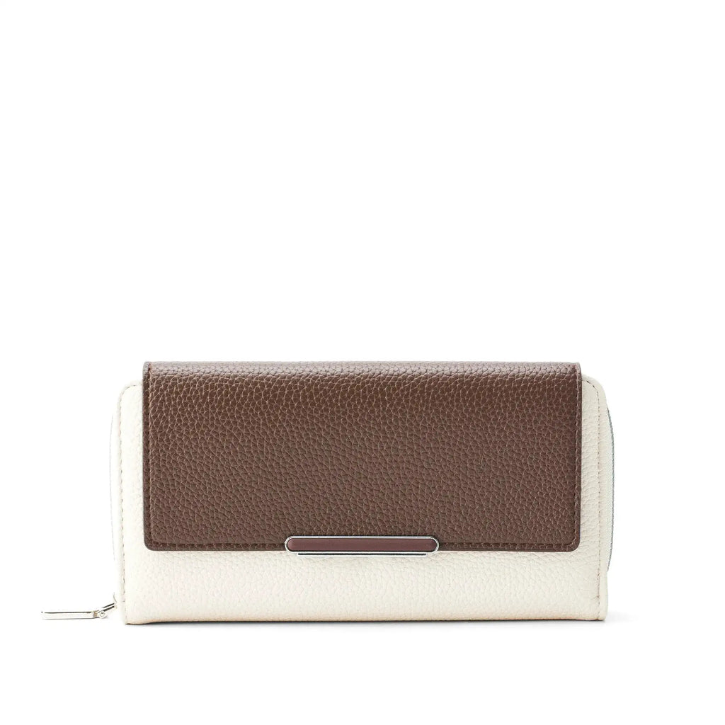 Avril Color-blocked Daily Brown Wallet - Lino Perros