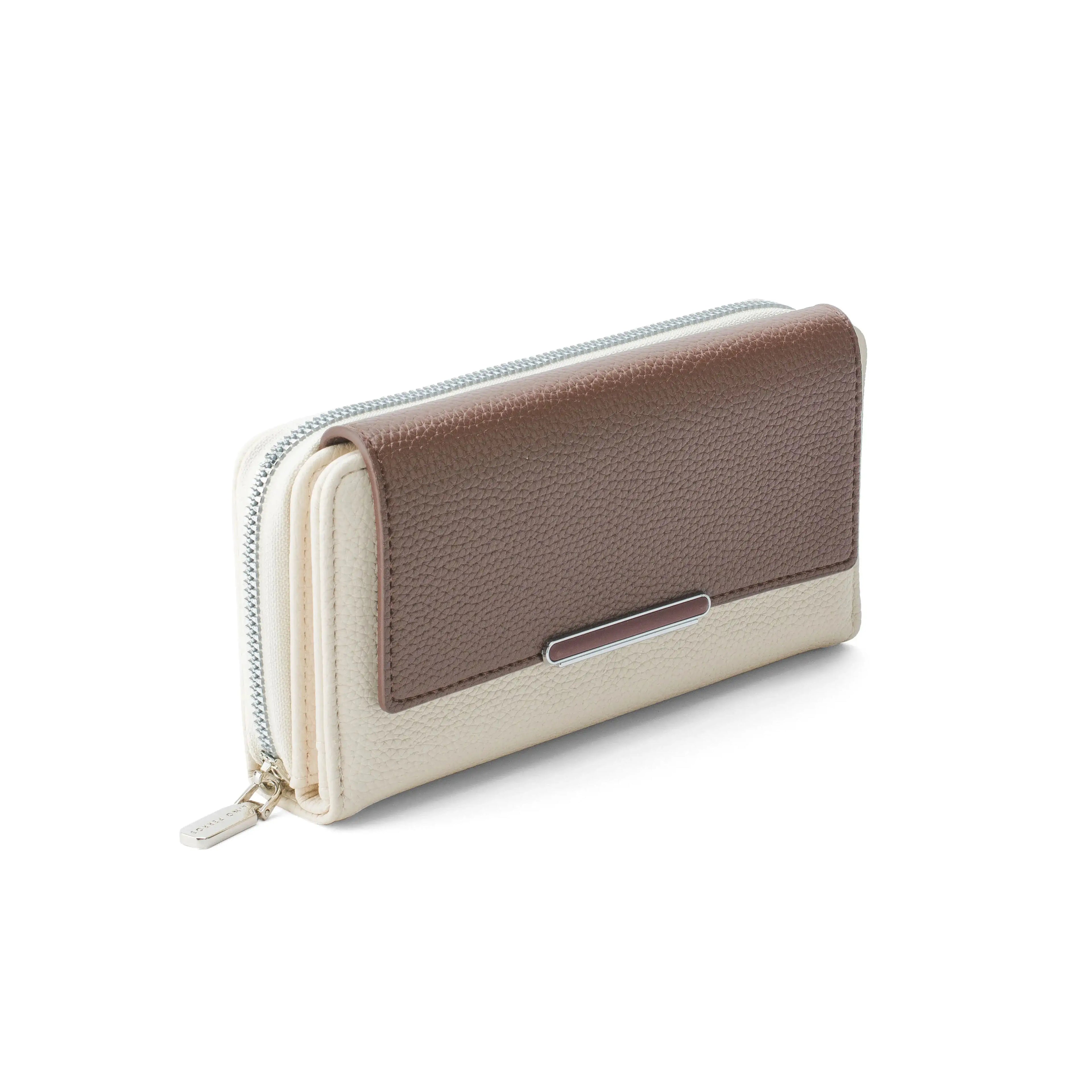 Avril Color-blocked Daily Brown Wallet - Lino Perros