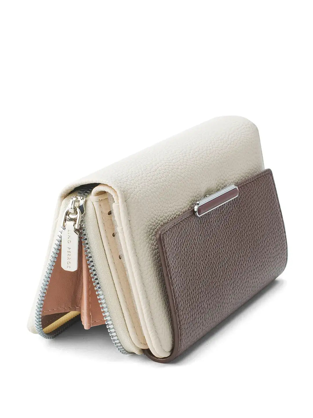 Avril Color-blocked Daily Brown Wallet - Lino Perros