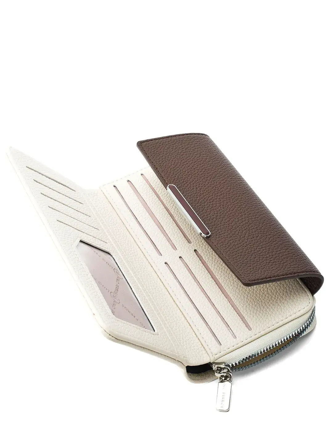 Avril Color-blocked Daily Brown Wallet - Lino Perros