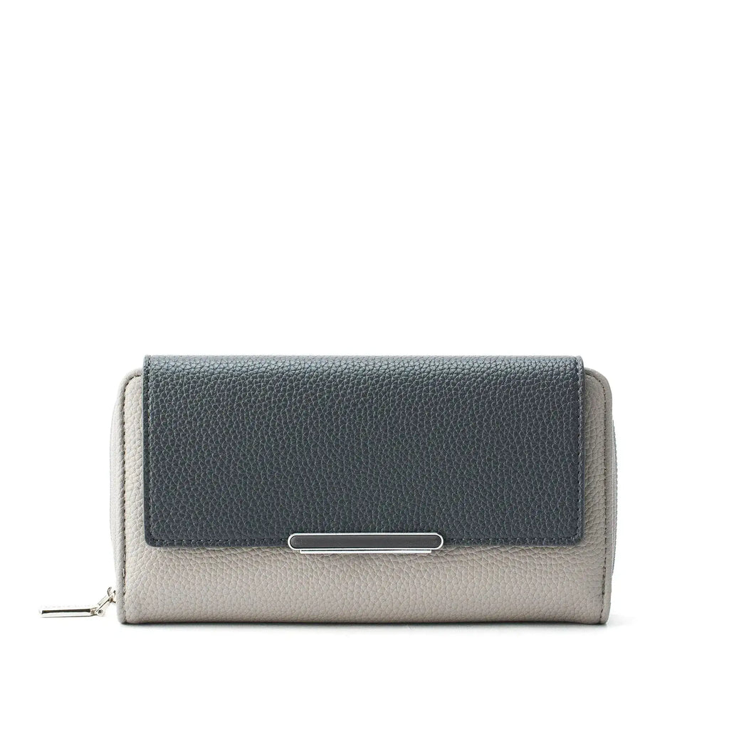 Avril Color-blocked Daily Grey Wallet - Lino Perros