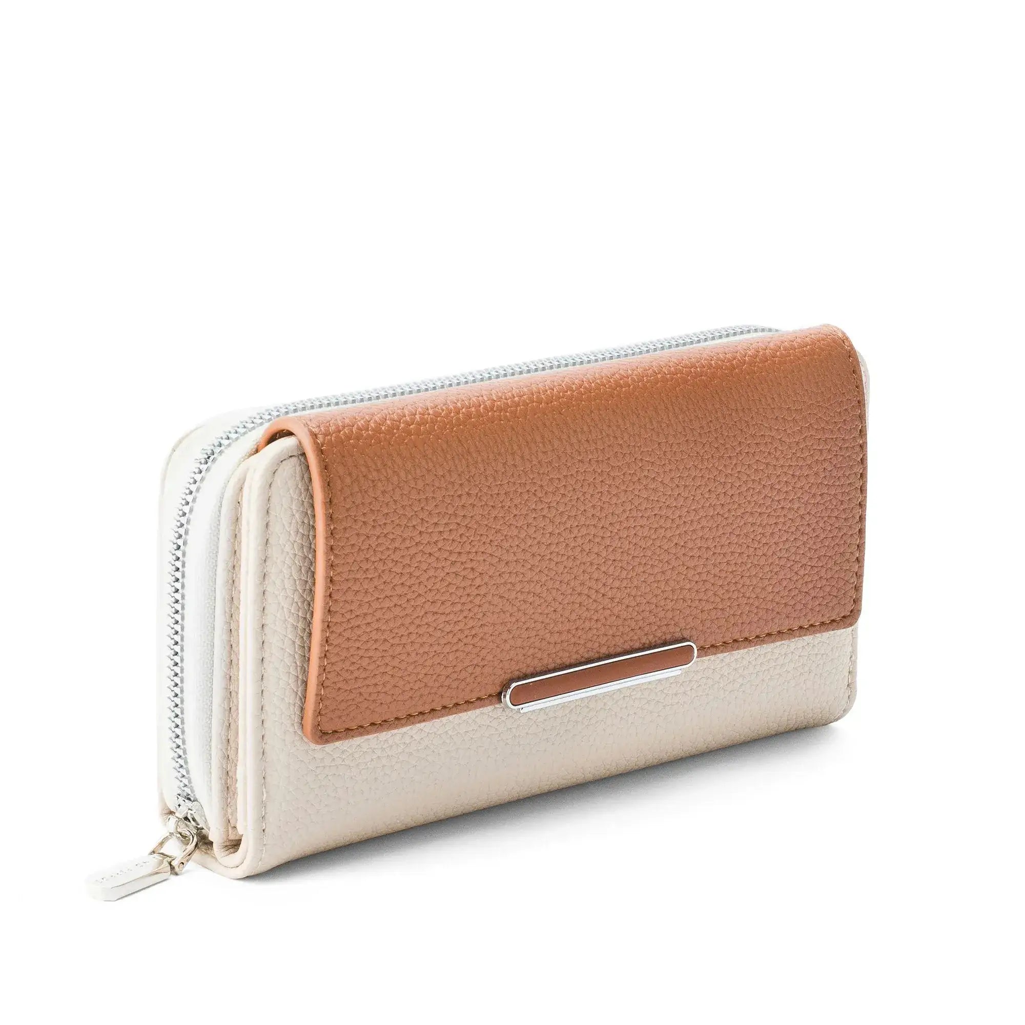 Avril Color-blocked Daily Tan Wallet - Lino Perros