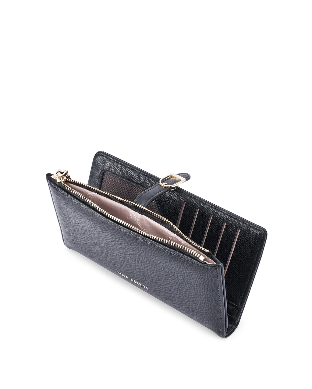 Ella Signature Lock Black Wallet | Lino Perros