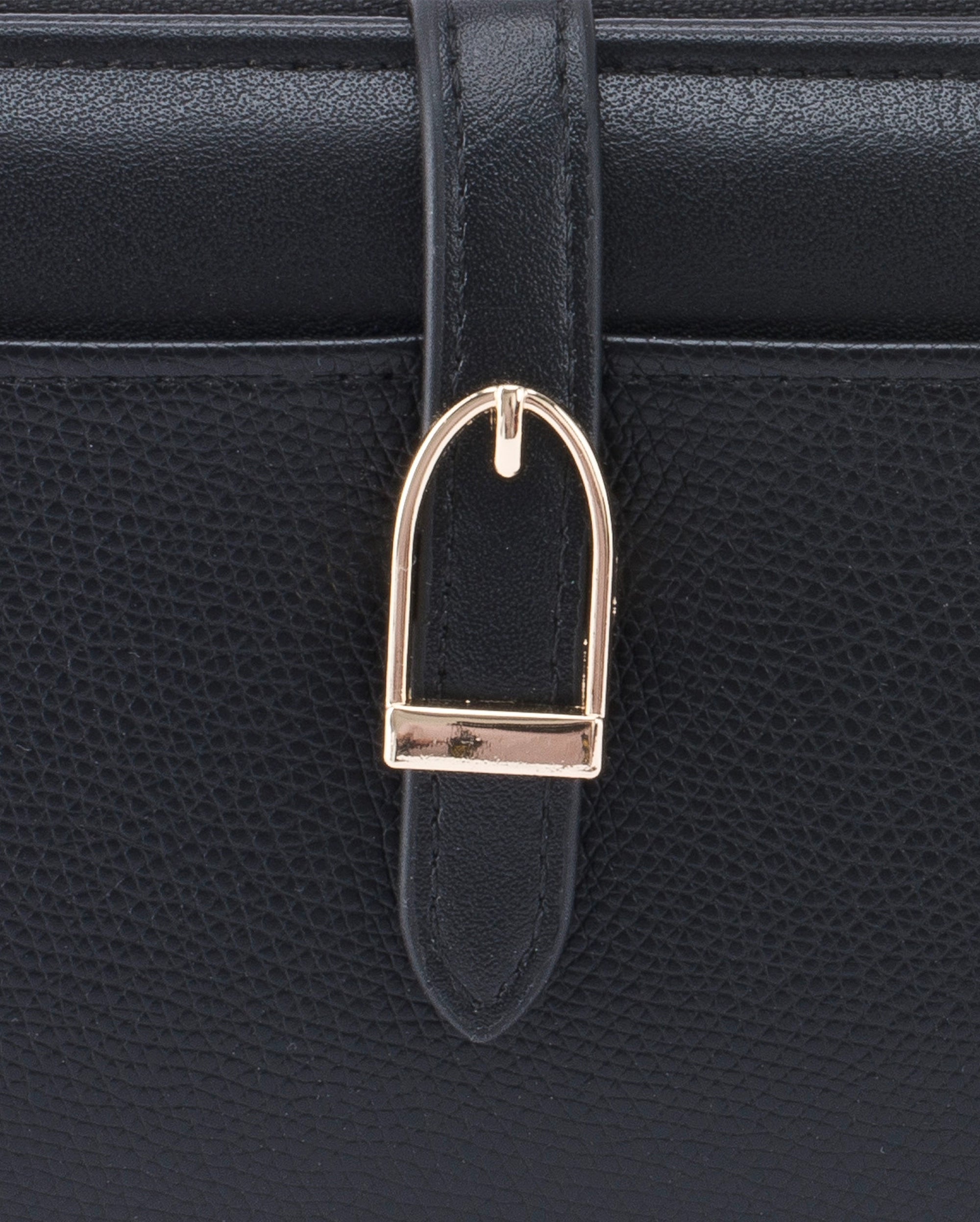 Ella Signature Lock Black Wallet | Lino Perros
