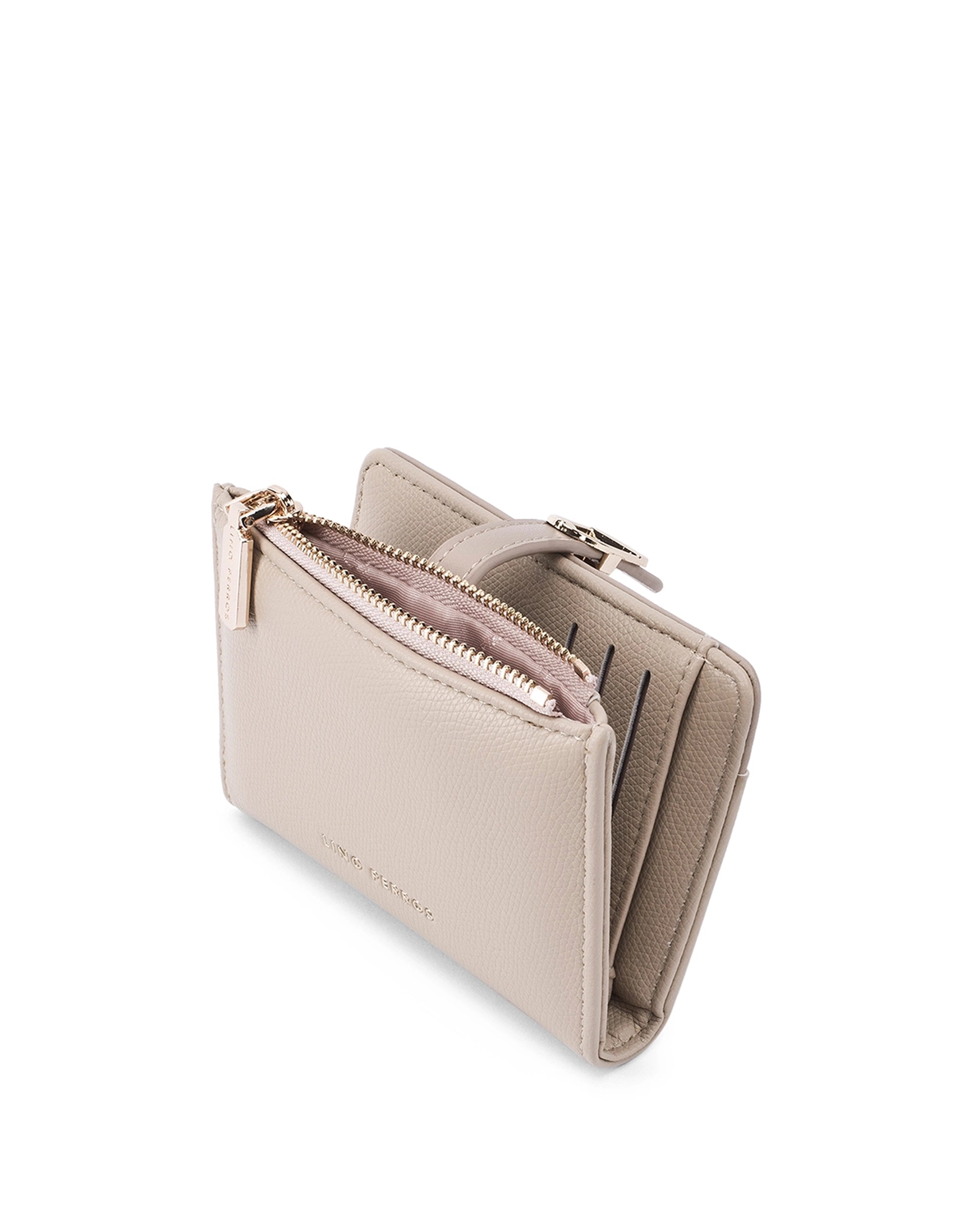 Ella Mini Signature Lock Beige Wallet | Lino Perros
