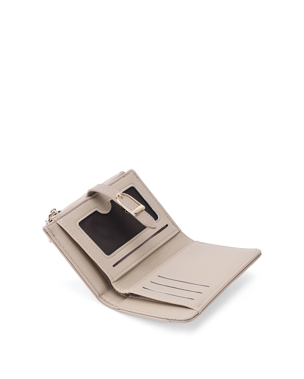 Ella Mini Signature Lock Beige Wallet