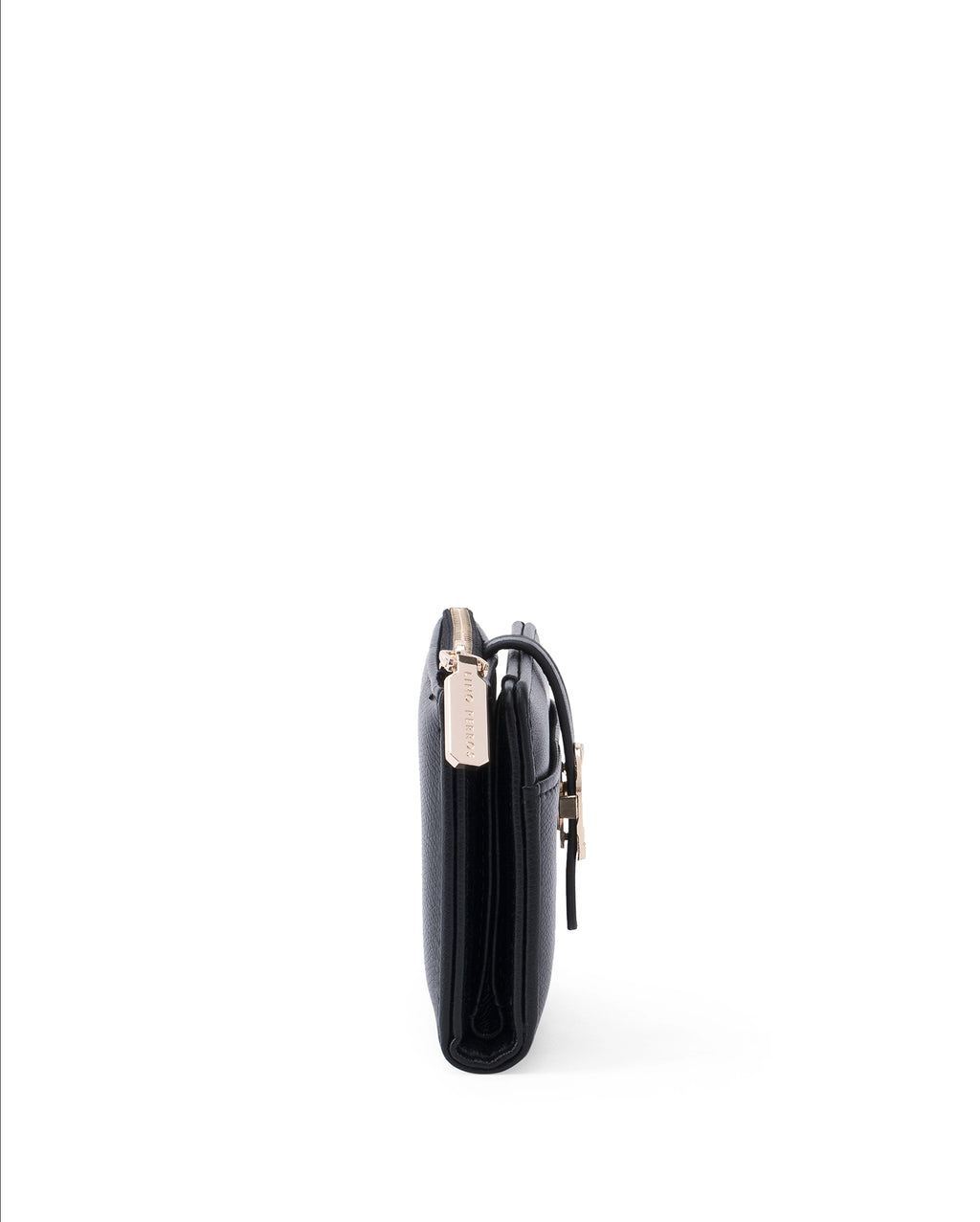 Ella Mini Signature Lock Black Wallet | Lino Perros