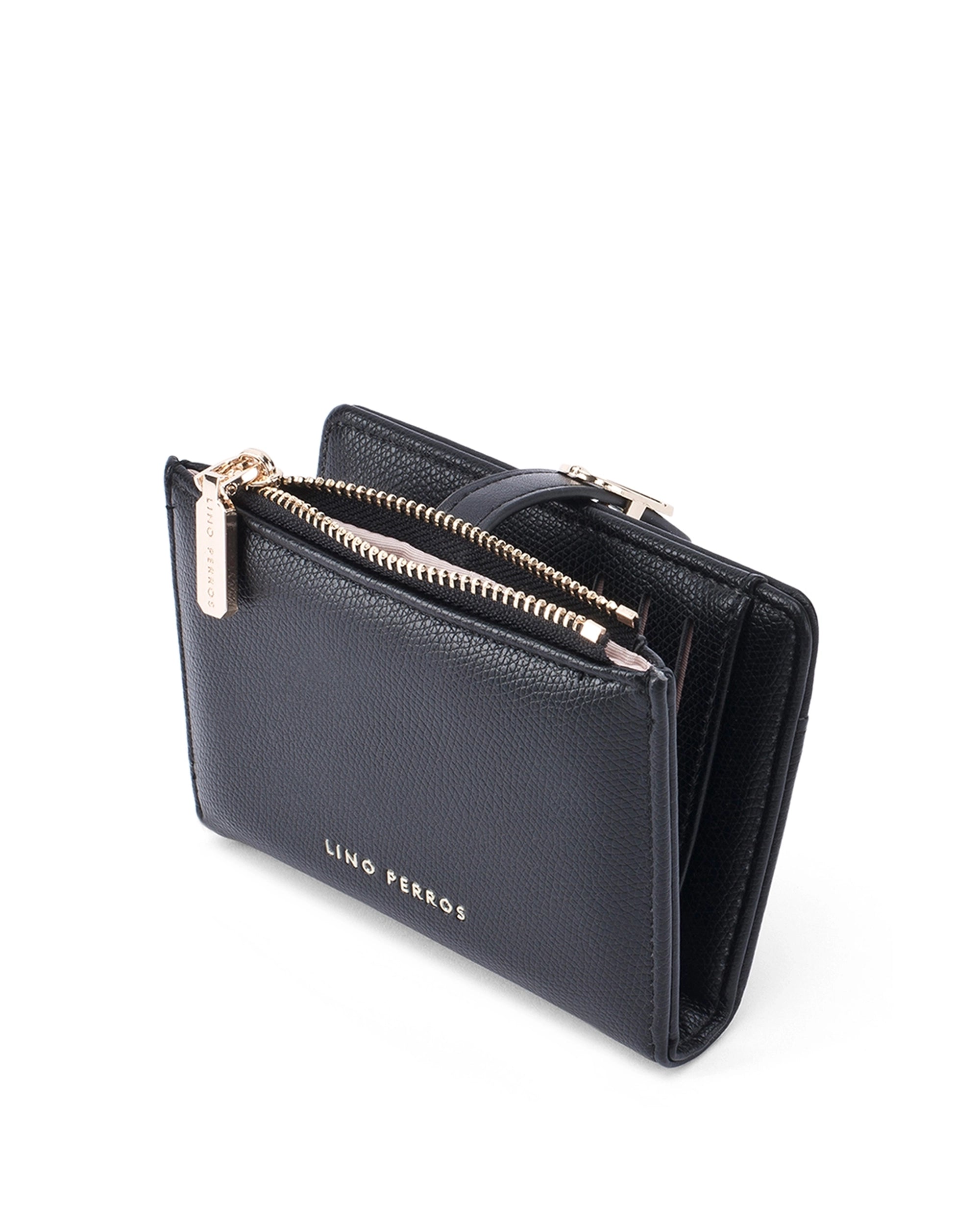Ella Mini Signature Lock Black Wallet | Lino Perros