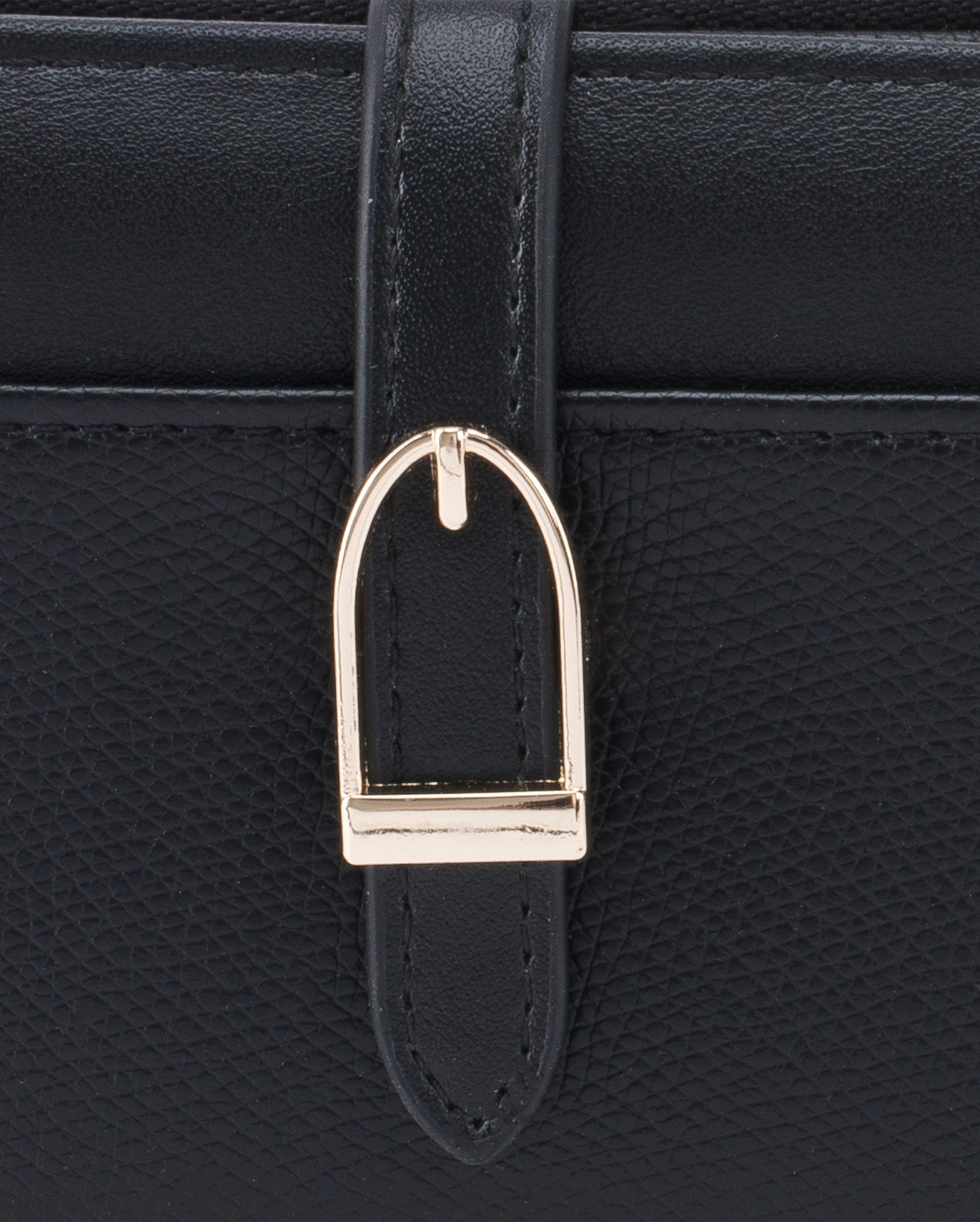 Ella Mini Signature Lock Black Wallet | Lino Perros