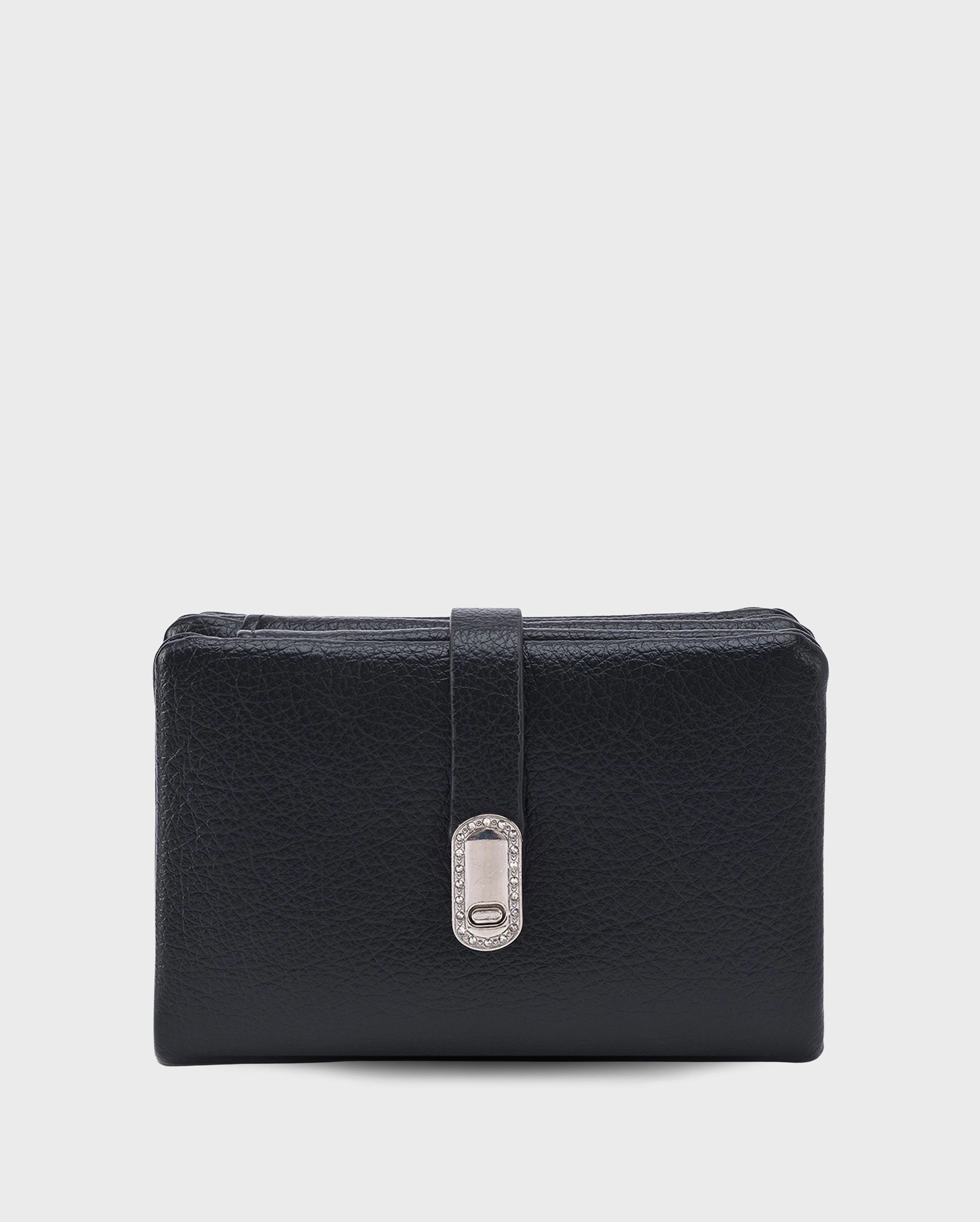 Ella Crystal Elegance Black Wallet | Lino Perros