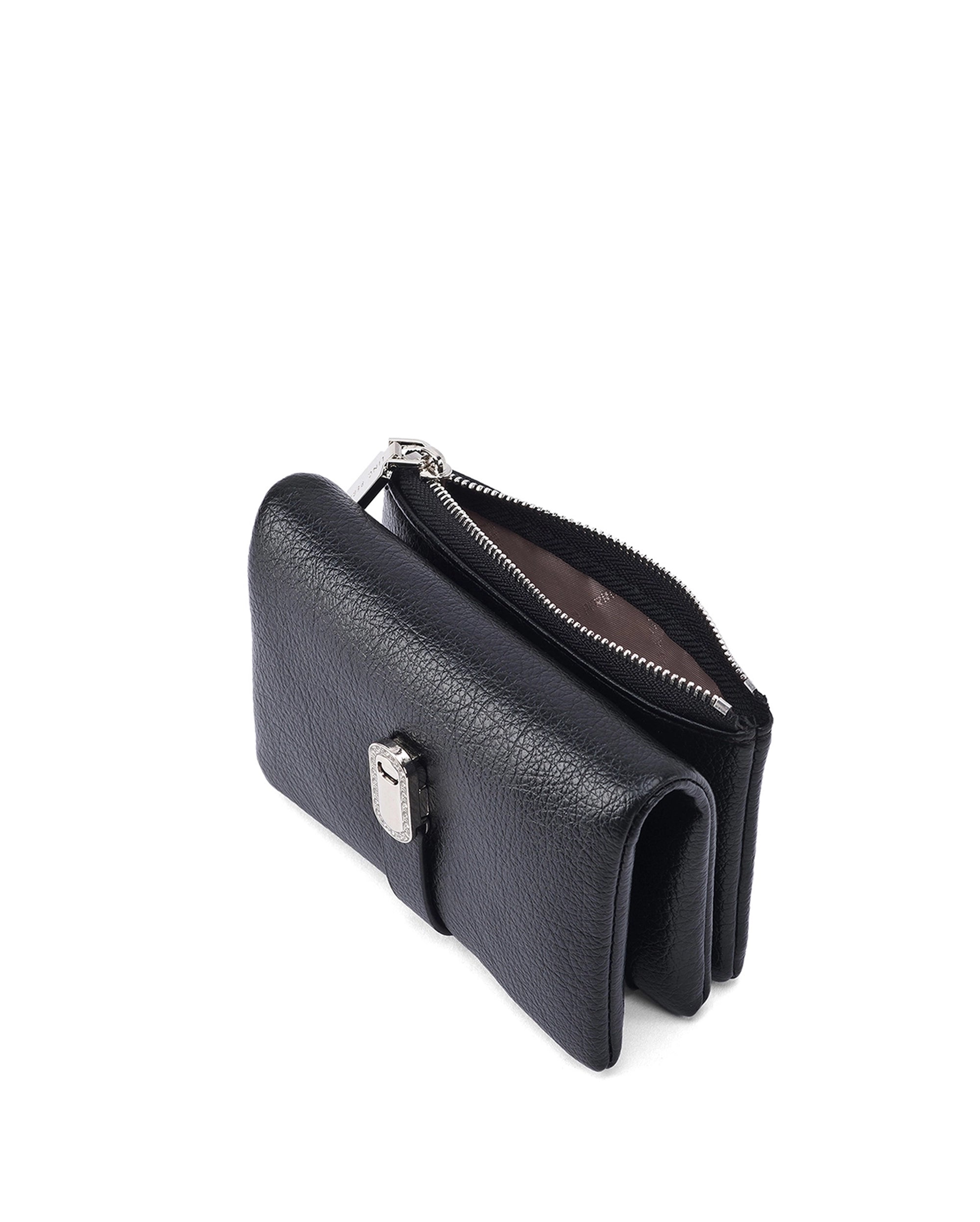 Ella Crystal Elegance Black Wallet | Lino Perros